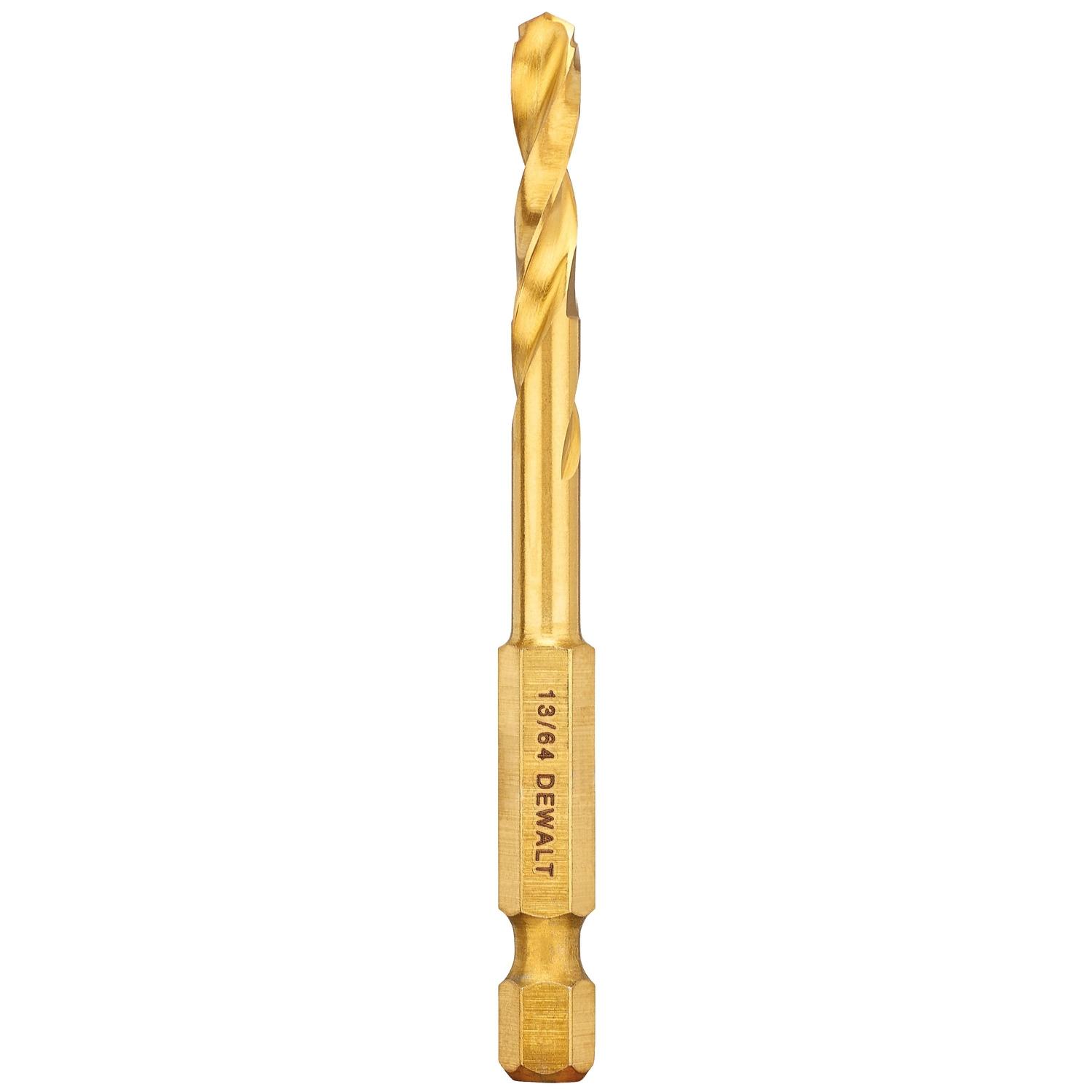 DEWALT Impact Ready 13/64 in. X 3-7/64 in. L High Speed Steel Drill Bit Quick-Change Hex Shank 1 pc