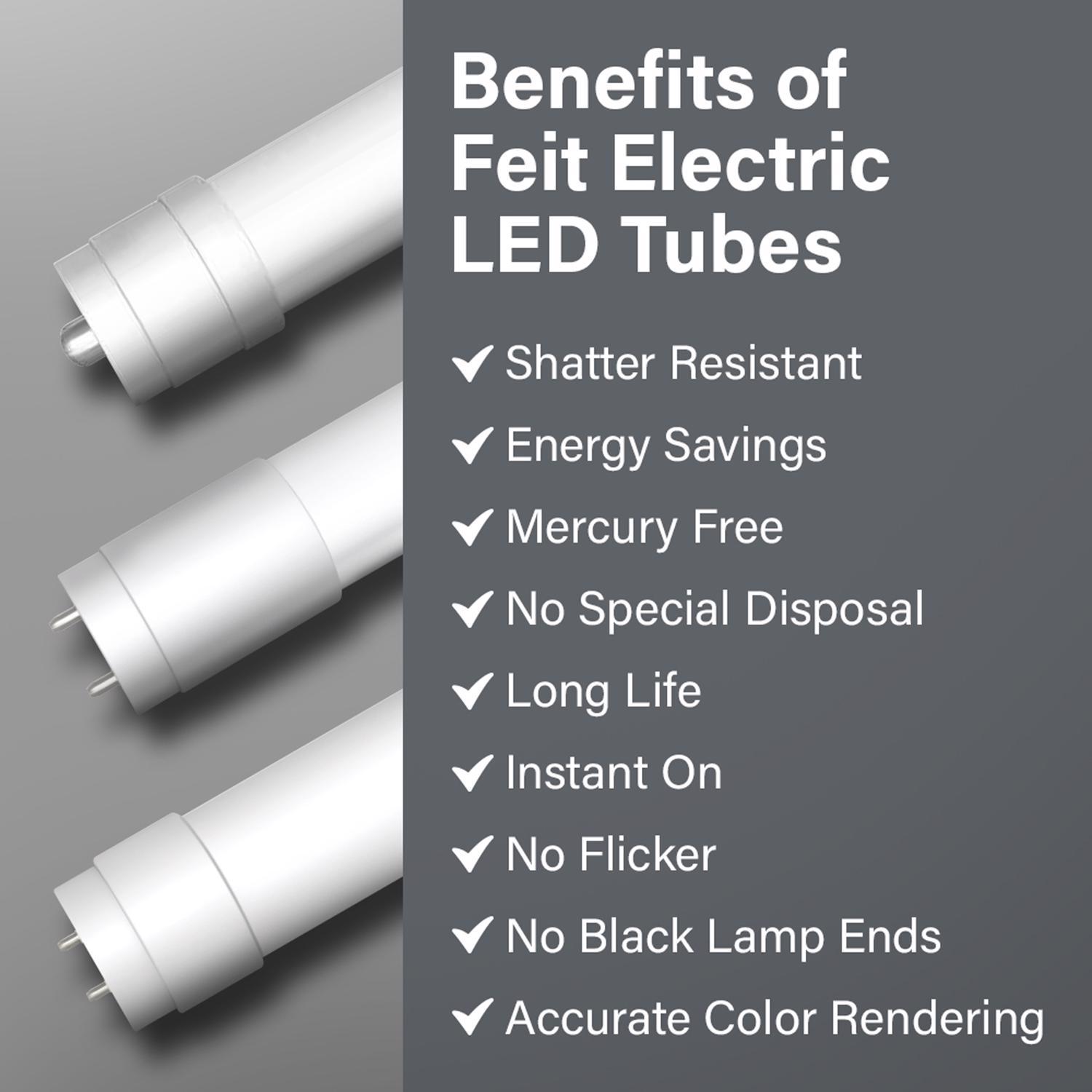 Feit Plug & Play T8 and T12 Cool White 35.7 in. G13 Linear LED Bulb 12 Watt Equivalence 1 pk