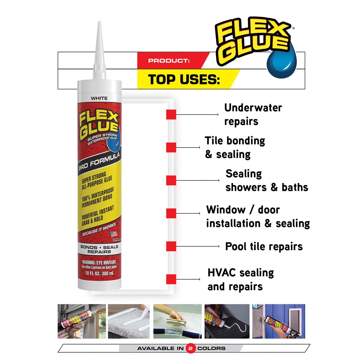 Flex Seal Family of Products Flex Glue Super Strength Rubber Clear Adhesive Cartridge Refill 9 fl. o