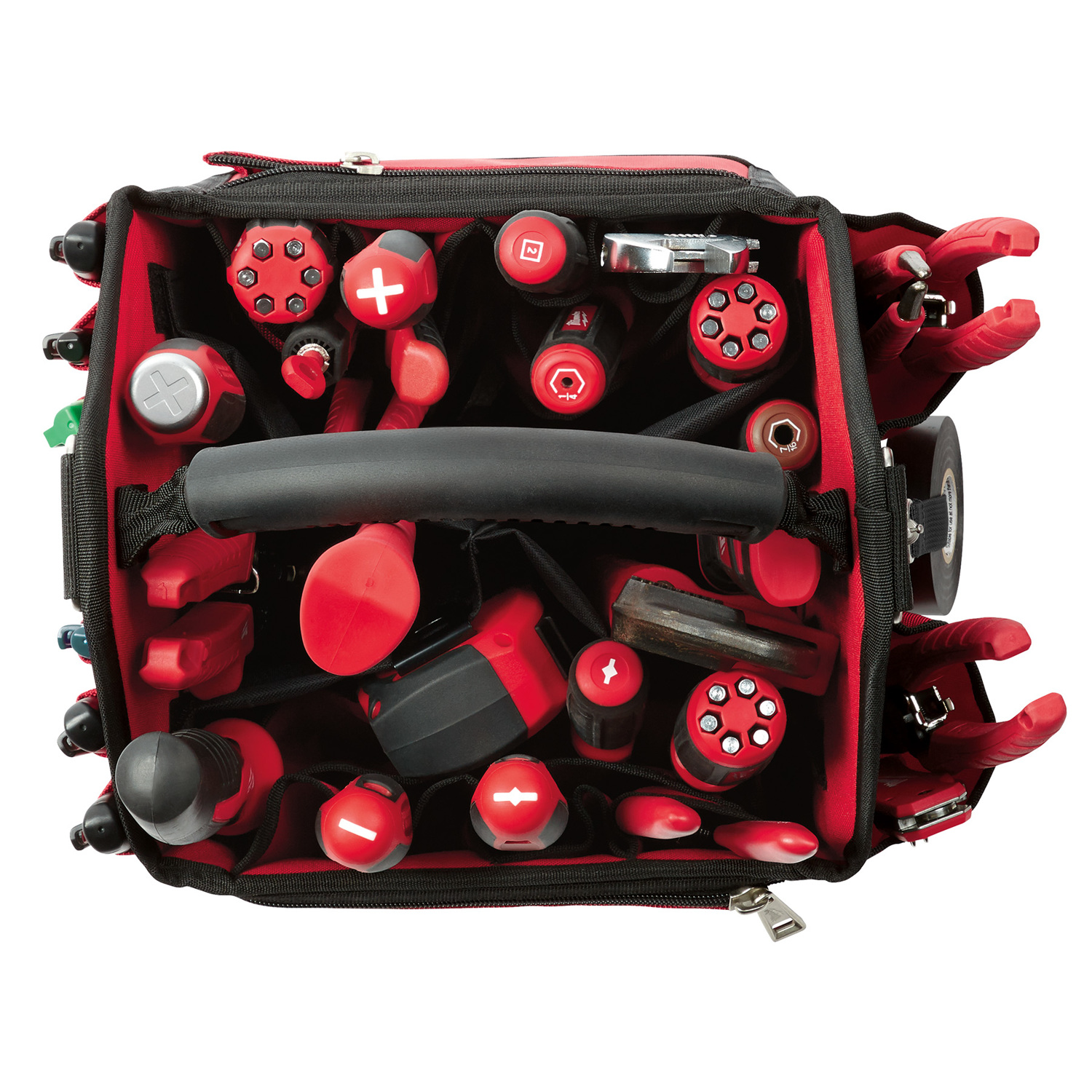Milwaukee PACKOUT 11 in. W X 13 in. H Ballistic Polyester Tool Tote 28 pocket Black/Red 1 pc