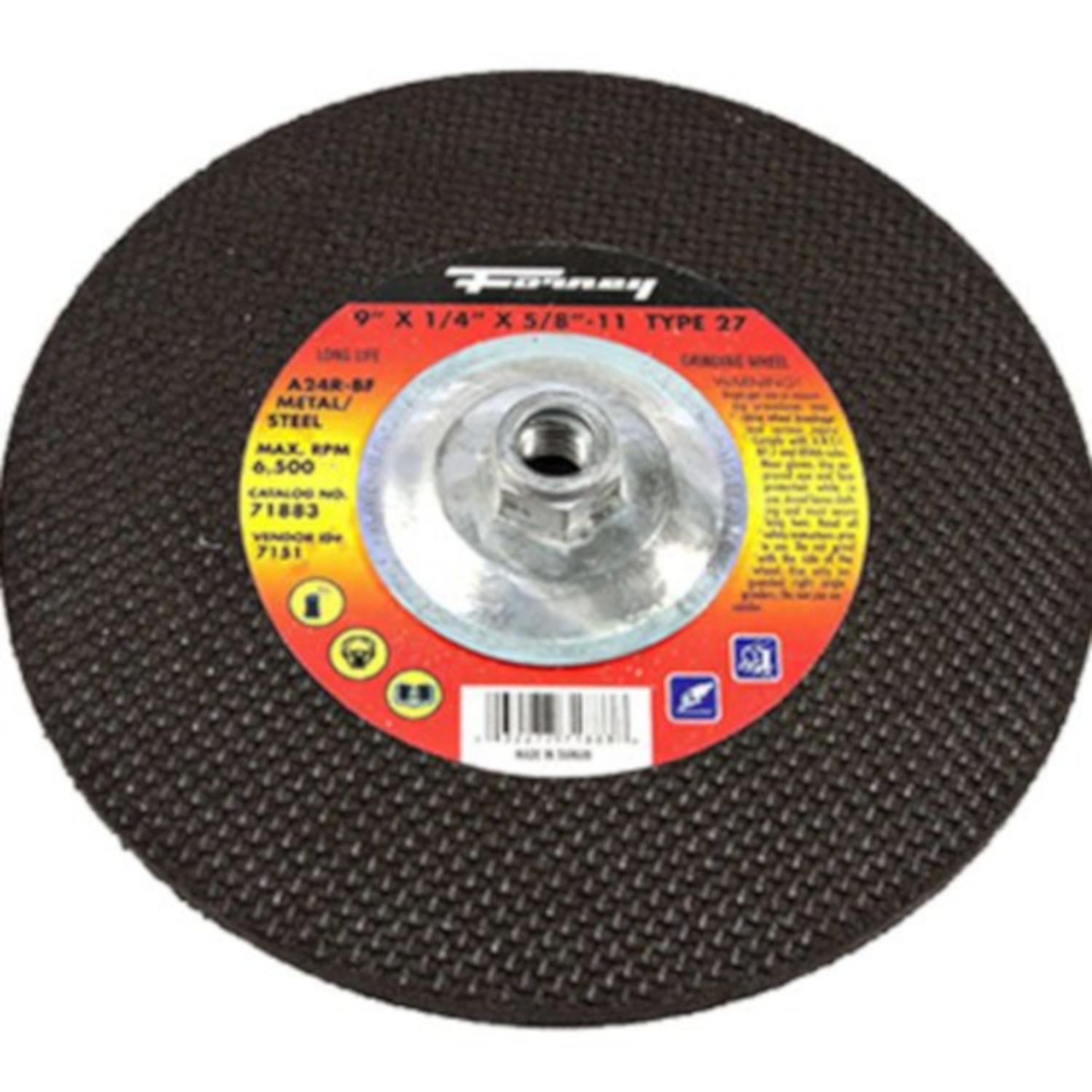Forney 9 in. D X 5/8 in. in. Metal Grinding Wheel