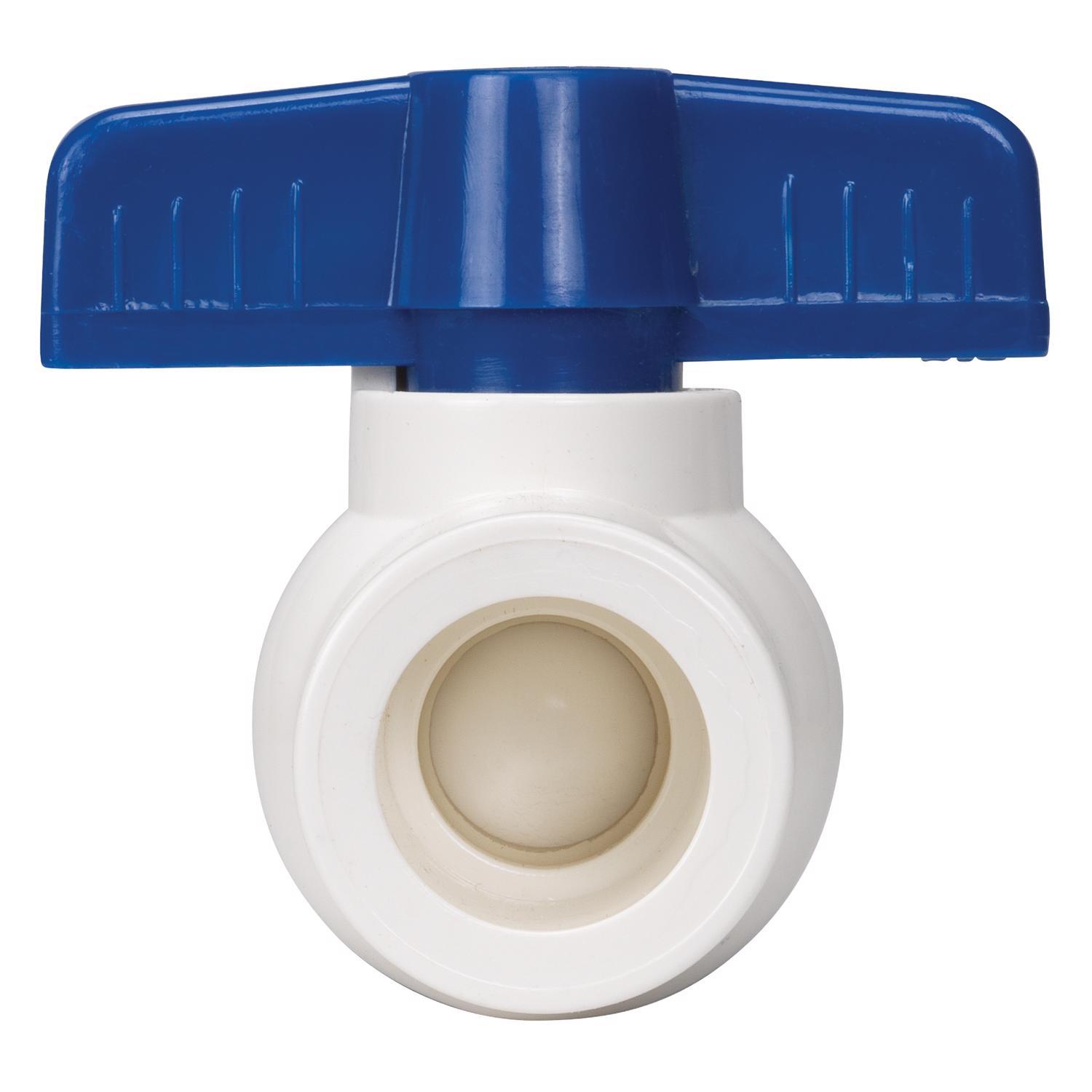 Homewerks 1 in. PVC Slip Ball Valve Full Port Quarter-Turn Lever For Non-Potable Water