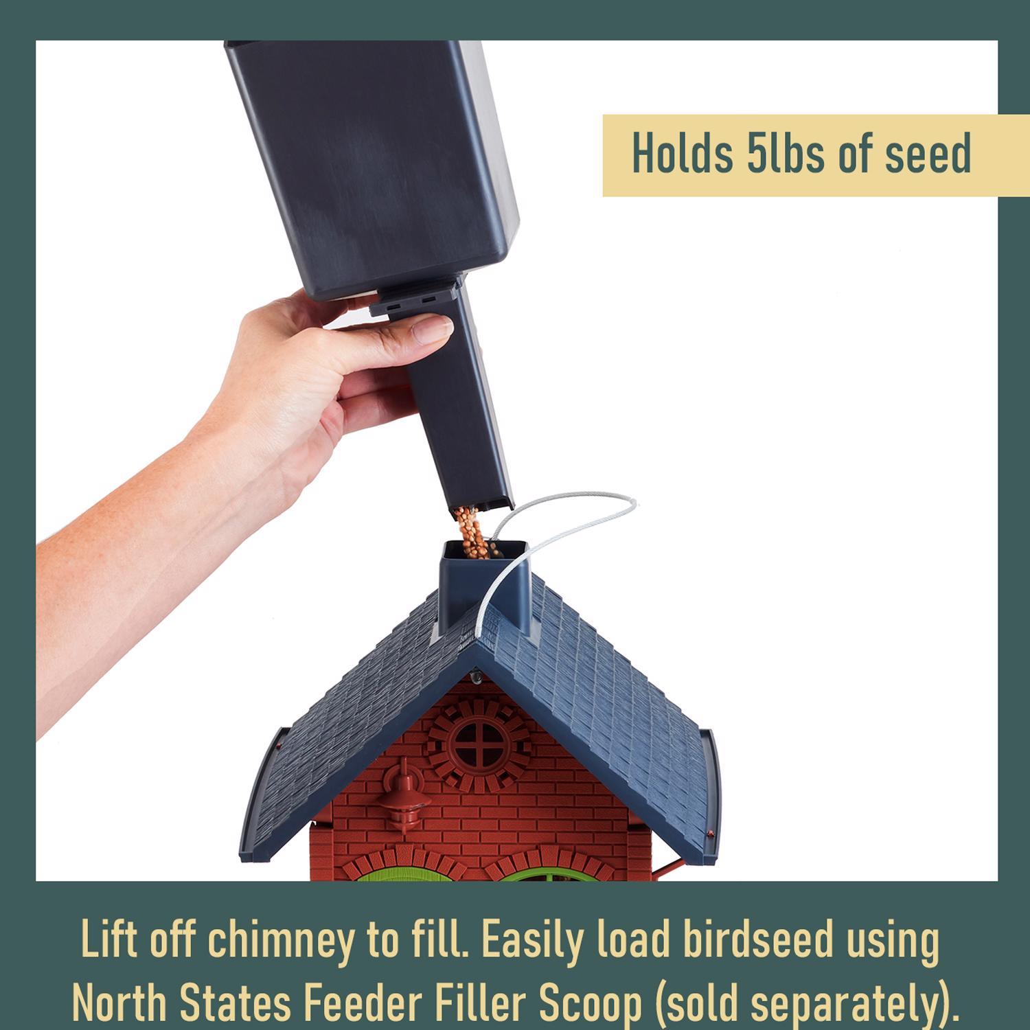 North States Village Wild Bird 5 lb Plastic Hopper Bird Feeder 4 ports