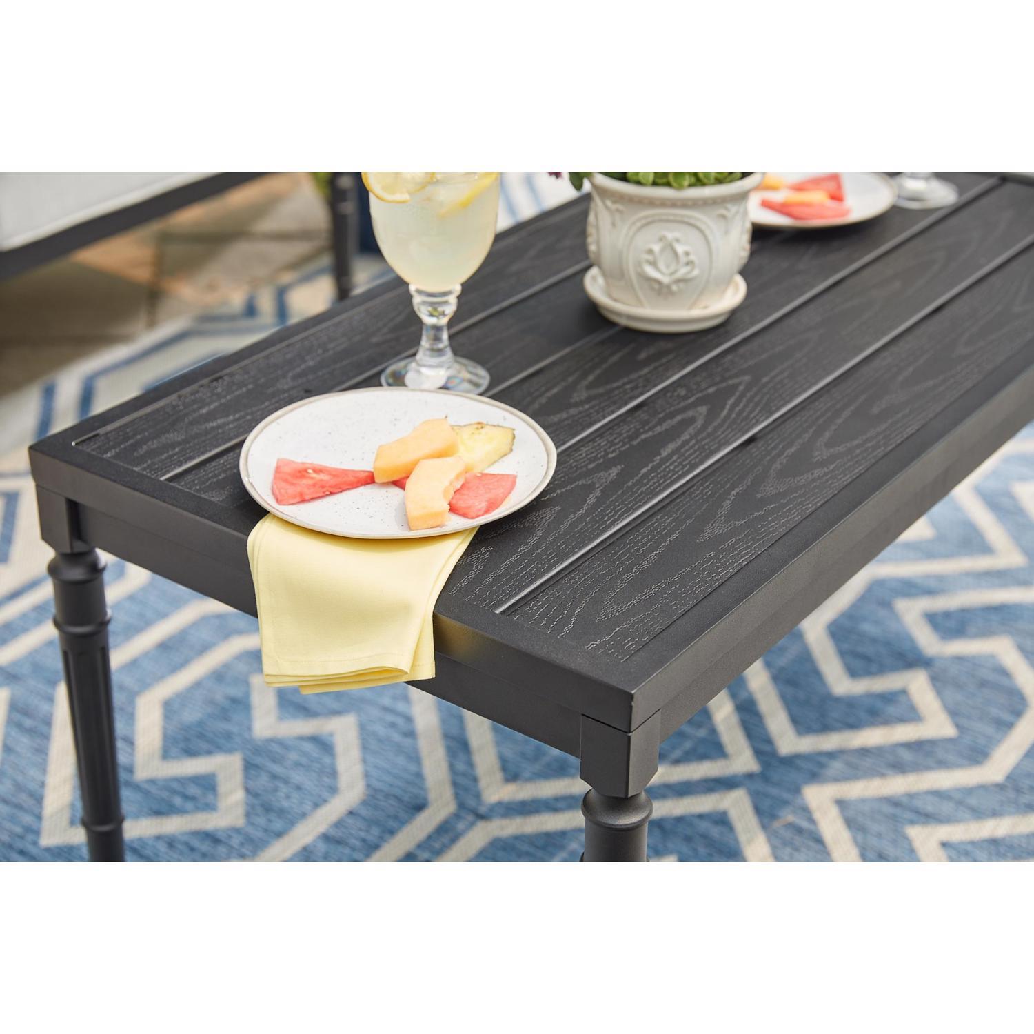 Living Accents Kinsley Black Steel Frame Contemporary Loveseat Set White