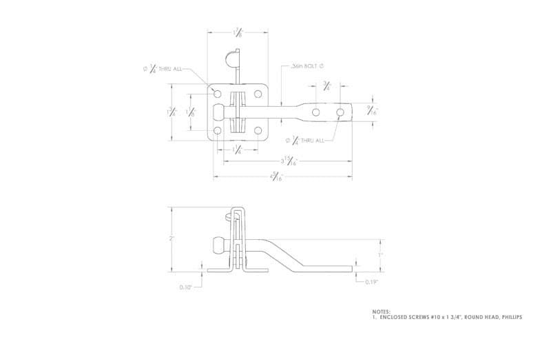 Ace 6.89 in. H X 5 in. W X 1.89 in. L Zinc-Plated Zinc Gate Latch