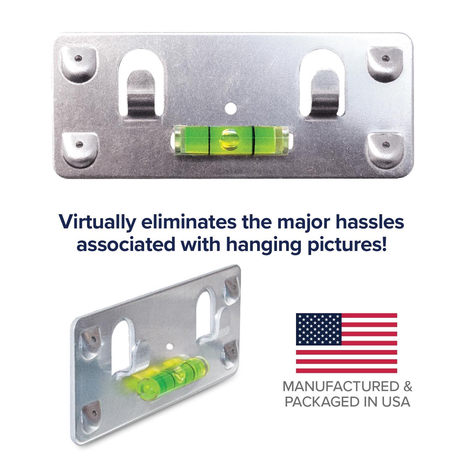 Balanced Hanger Always Level Metallic Silver Heavy Duty Mirror/Picture Hanging Kit 75 lb. 1 Pack