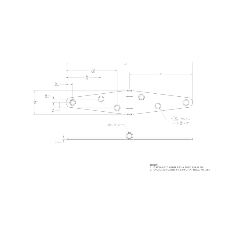 Ace 3 in. L Galvanized Light Duty Strap Hinge 2 pk