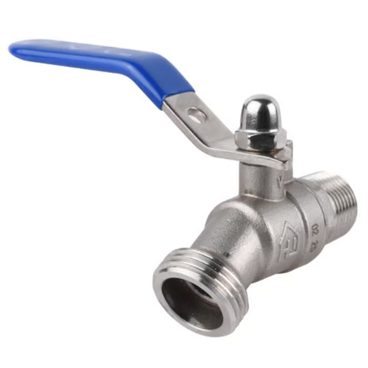 Homewerks 1/2 in. MIP in. X 3/4 in. Garden Hose Thread Stainless Steel Bent Nose Hose Bibb