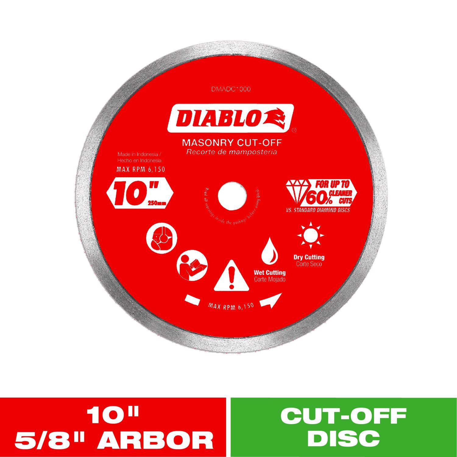 Diablo 10 in. D X 5/8 in. Diamond Continuous Rim Masonry Cut-Off Disc 1 pk