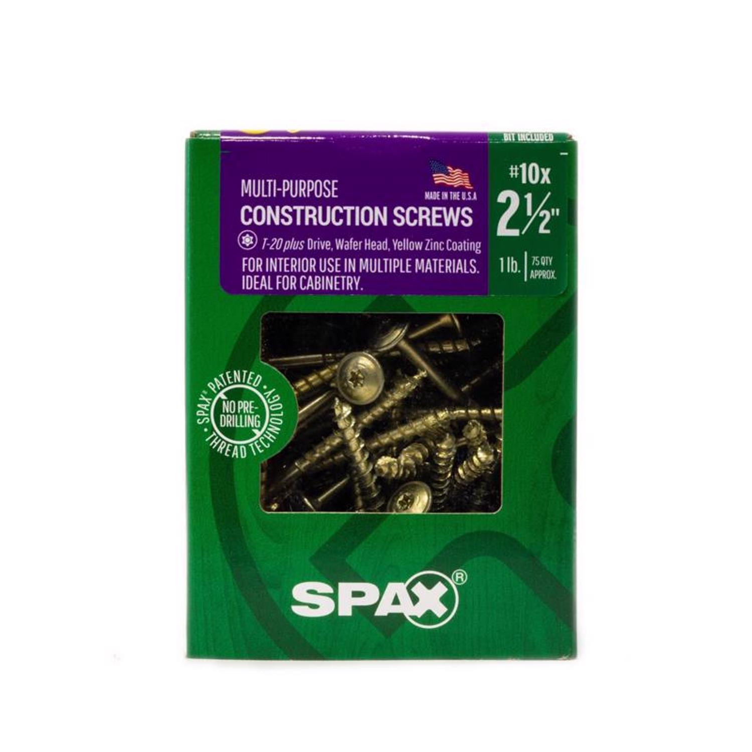 SPAX Multi-Material No. 10 in. X 2-1/2 in. L T-20+ Wafer Head Serrated Construction Screws
