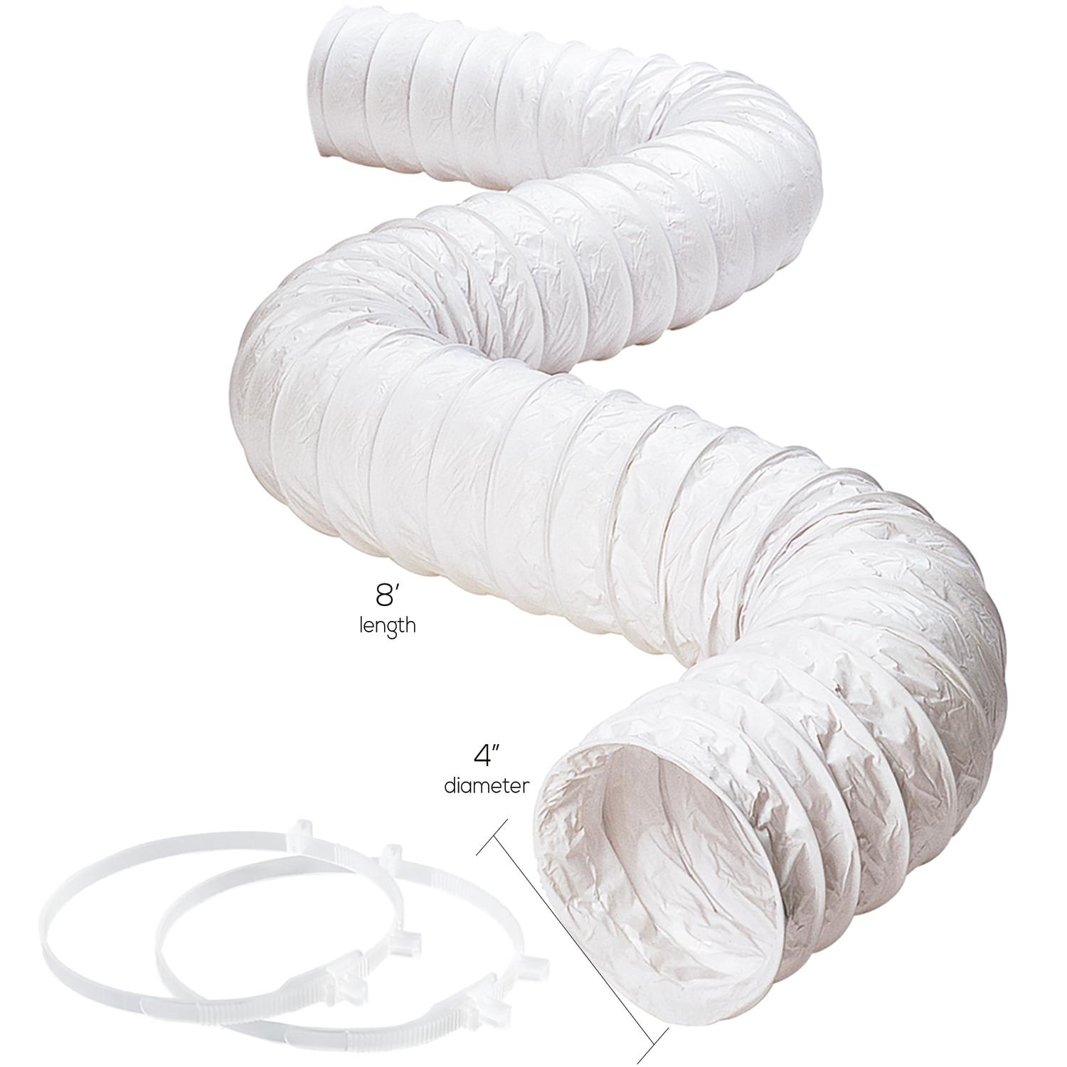 Ace 96 in. L X 4 in. D Silver/White Vinyl Vent Duct