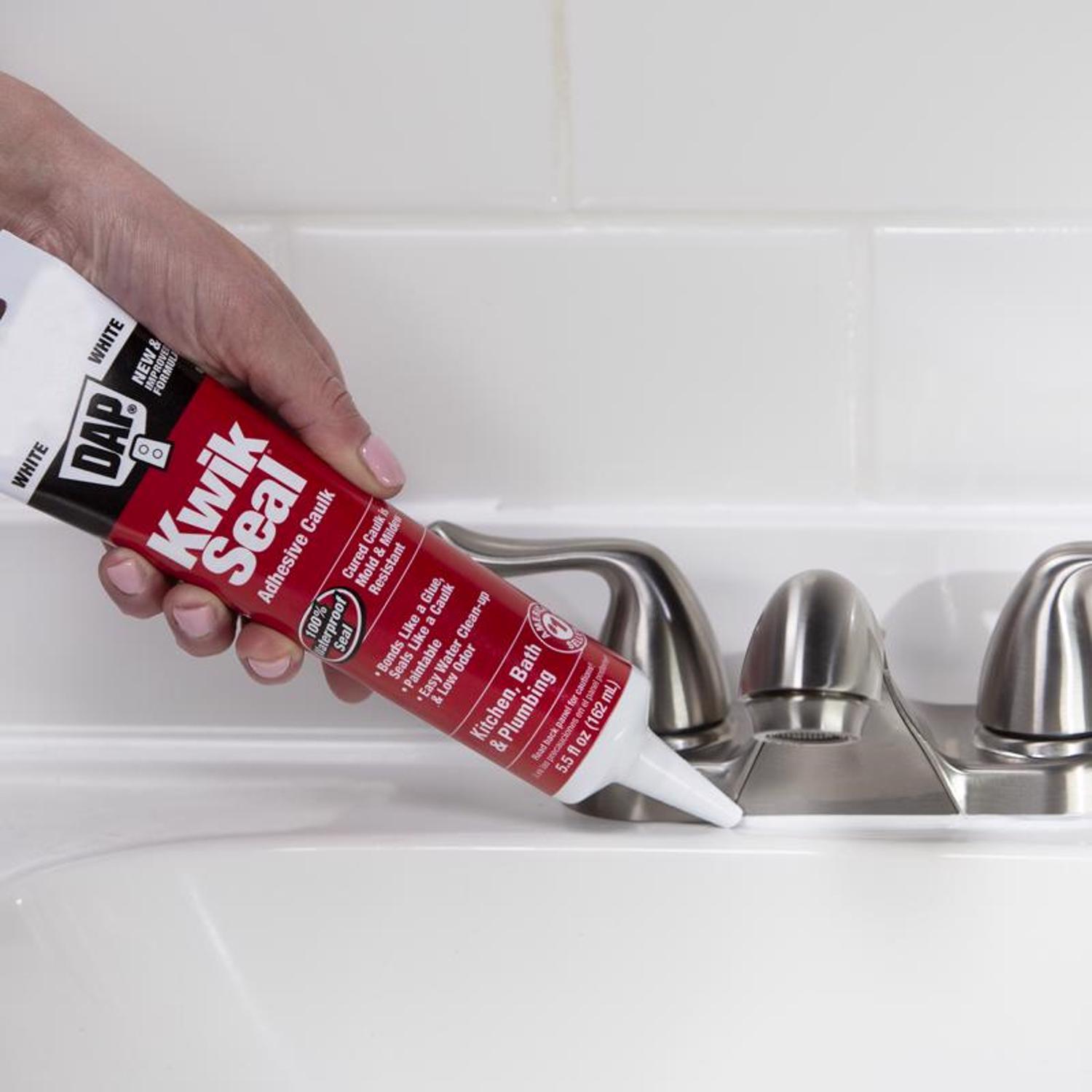 DAP Kwik Seal Clear Acrylic Latex Kitchen and Bath Adhesive Caulk 5.5 oz