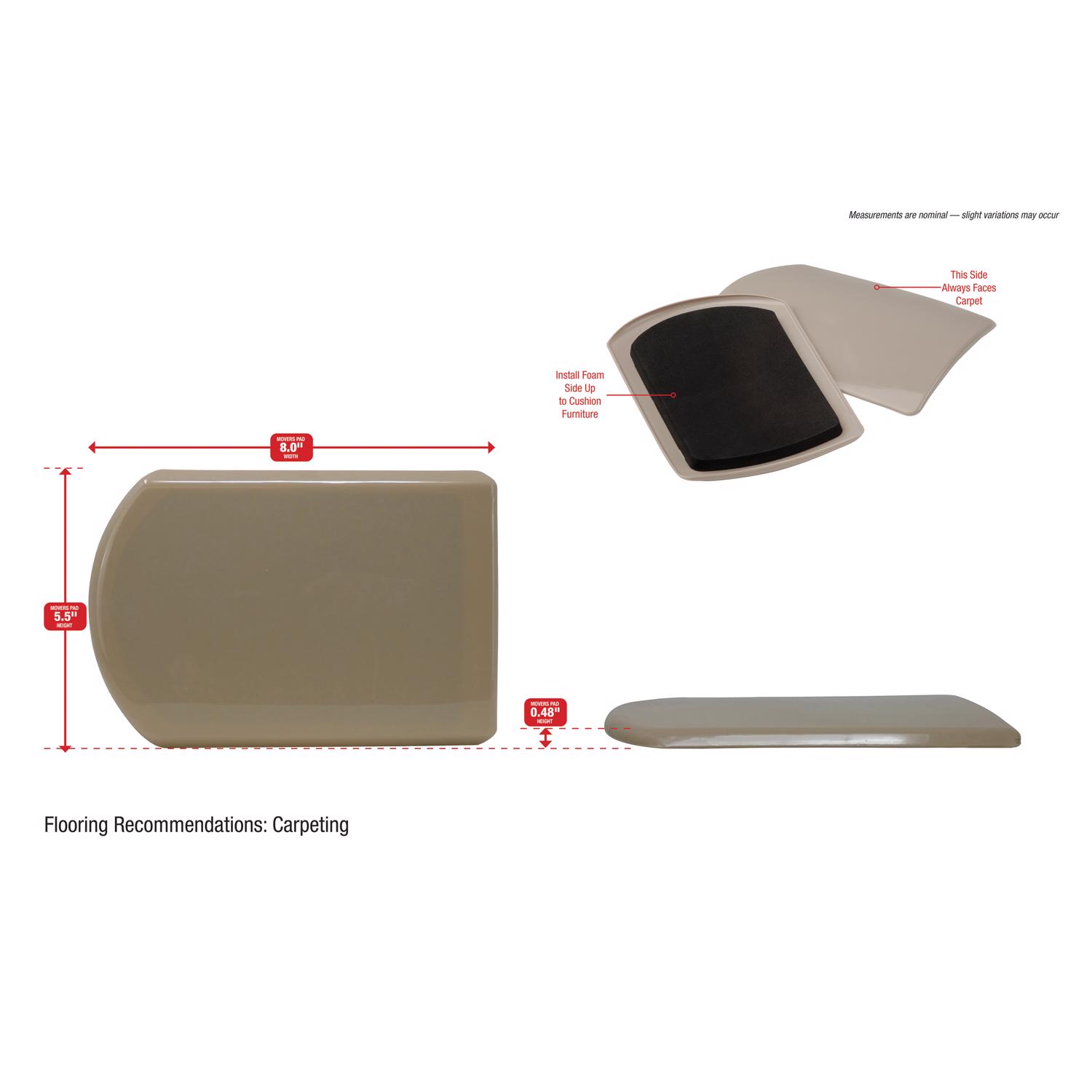 Ace Brown Assorted in. Push-On Plastic Sliders 4 pk