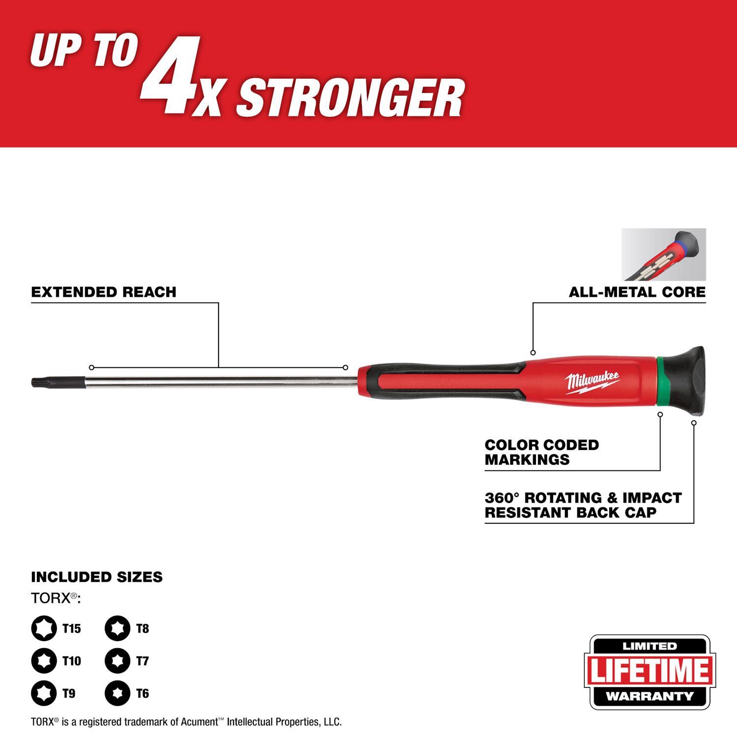 Milwaukee Torx Multi-Bit Precision Screwdriver 6 in. 6 pc