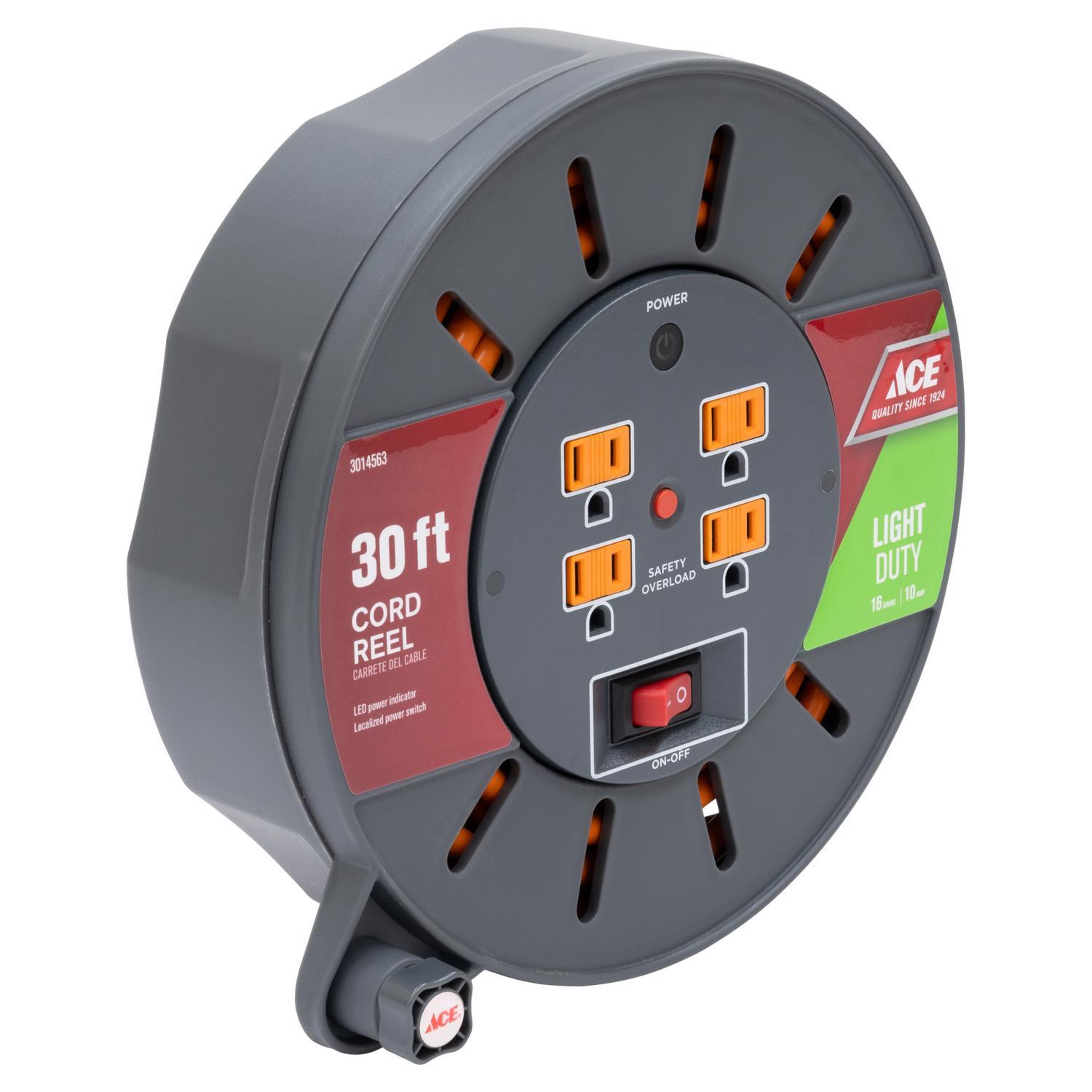 Ace 30 ft. L Plastic Cord Reel