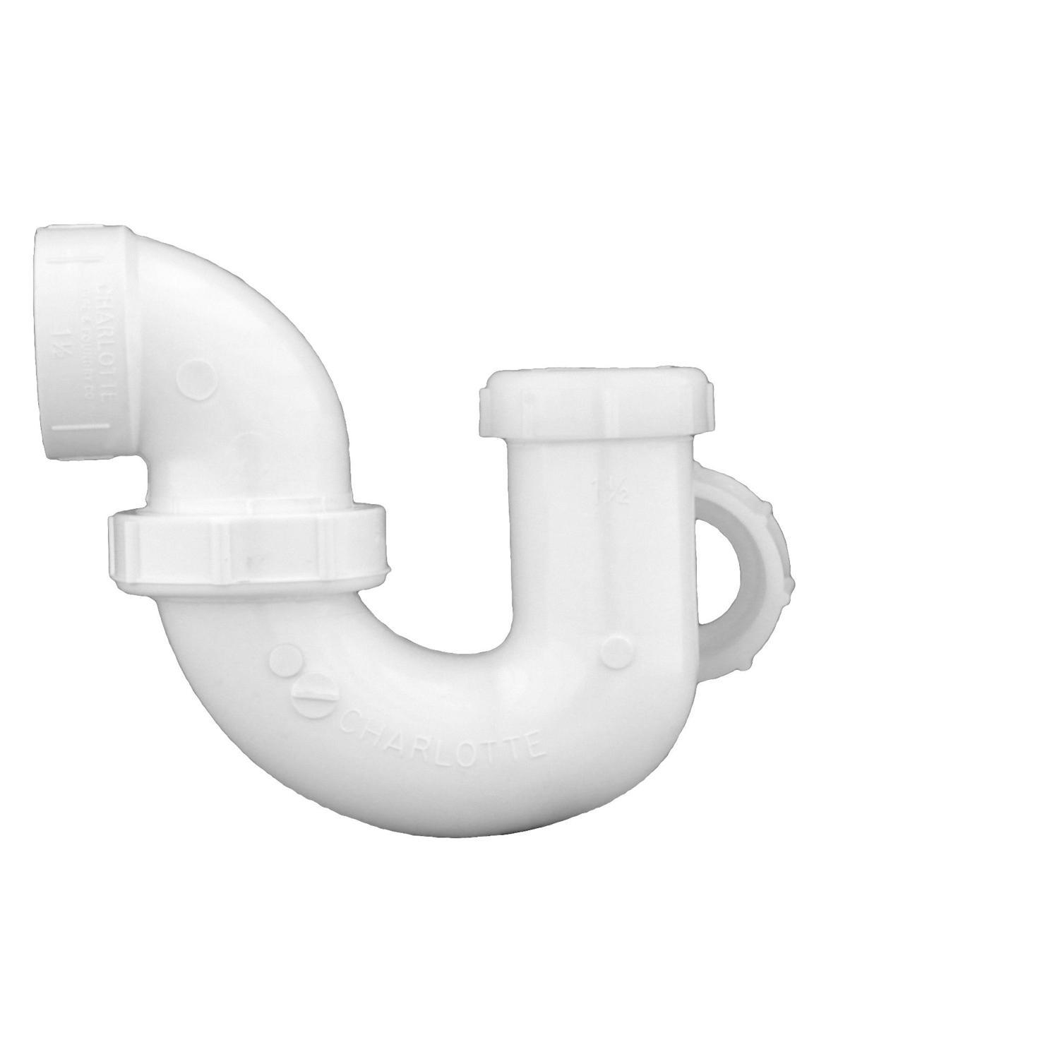 Charlotte Pipe Schedule 40 1-1/2 in. Hub X 1-1/2 in. D Slip PVC P-Trap with Union 1 pk