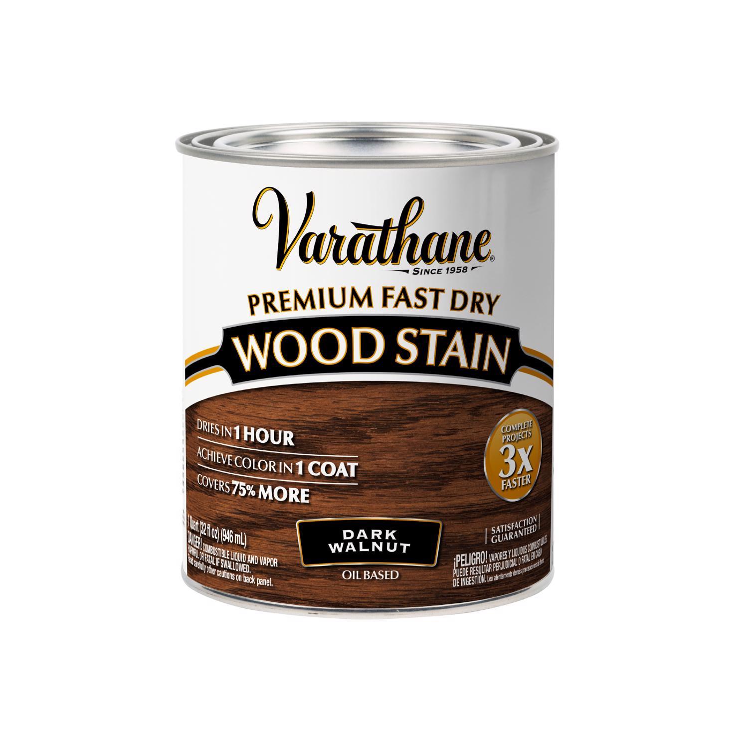 Varathane Semi-Transparent Dark Walnut Oil-Based Urethane Modified Alkyd Fast Dry Wood Stain 1 qt