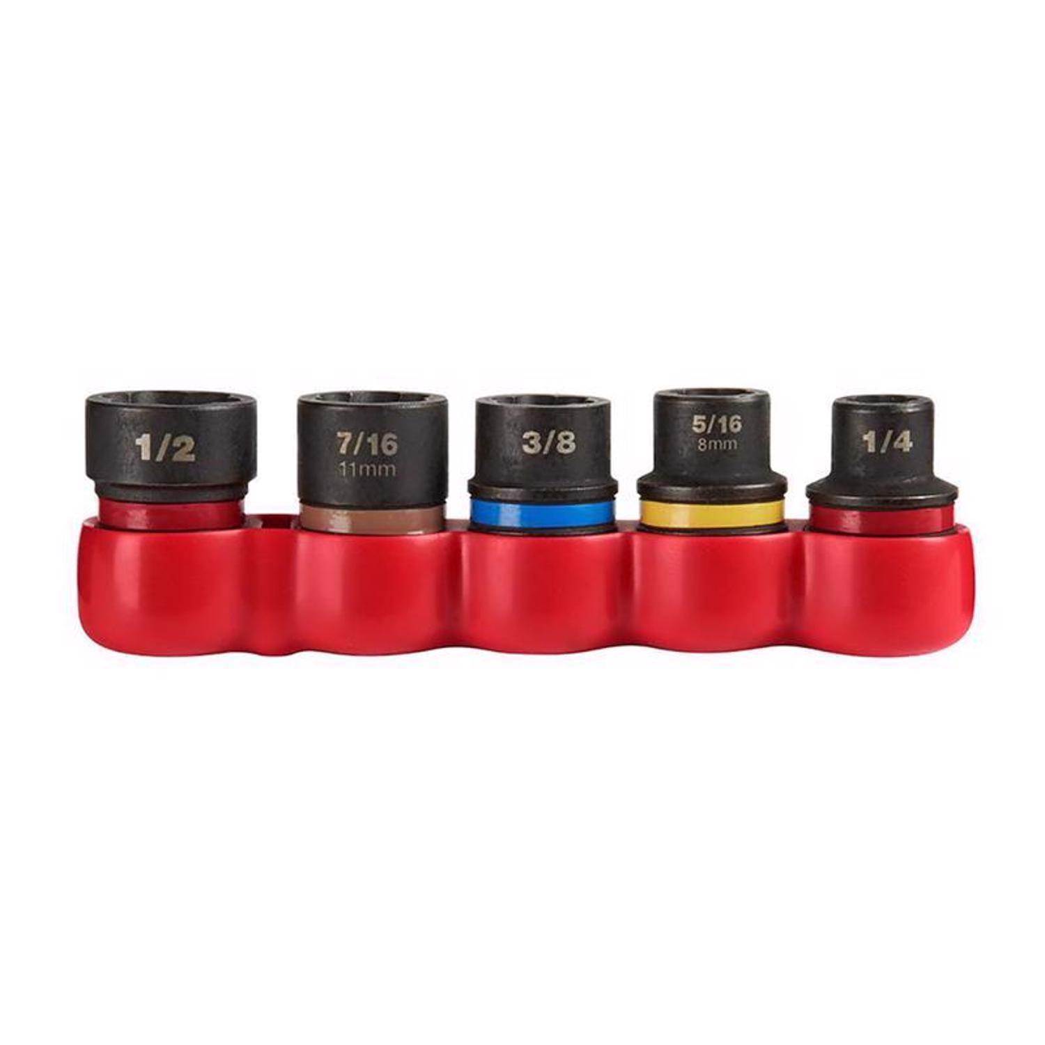 Milwaukee Shockwave 3/8 in. D Alloy Steel Impact Duty Extractor Set 1 in. 6 pc