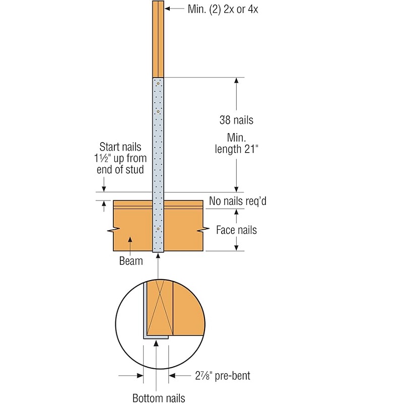 Simpson Strong-Tie Simpson Strong Tie MSTC48B3 3 in.; x 44-7/8 in.; Countersunk Strap Tie Pre Bent