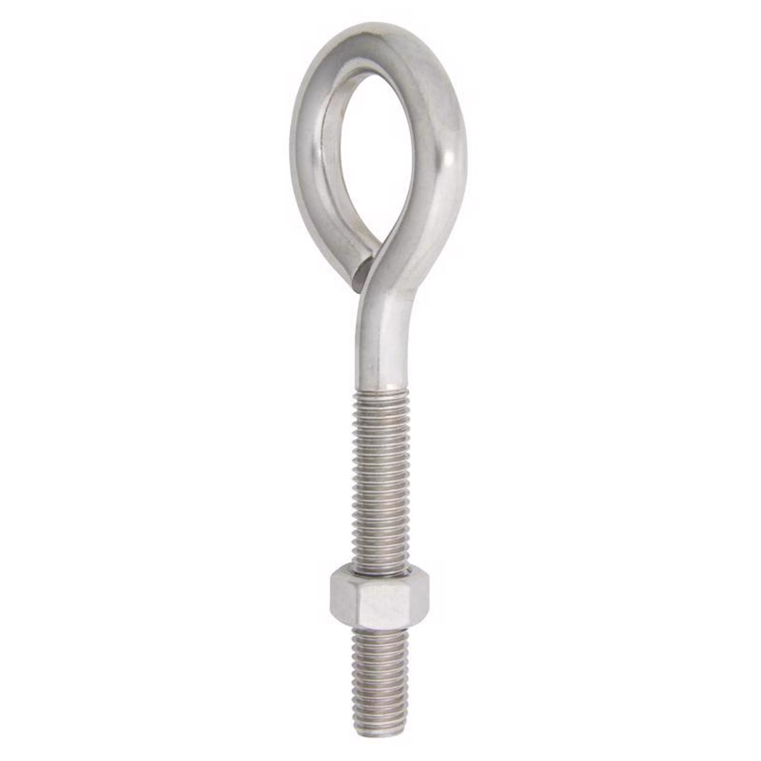 Hampton 1/2 in. X 6 in. L Stainless Stainless Steel Eyebolt Nut Included