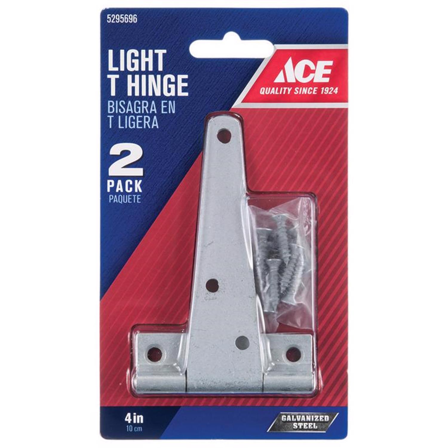 Ace 4 in. L Galvanized Light Duty T Hinge 2 pk