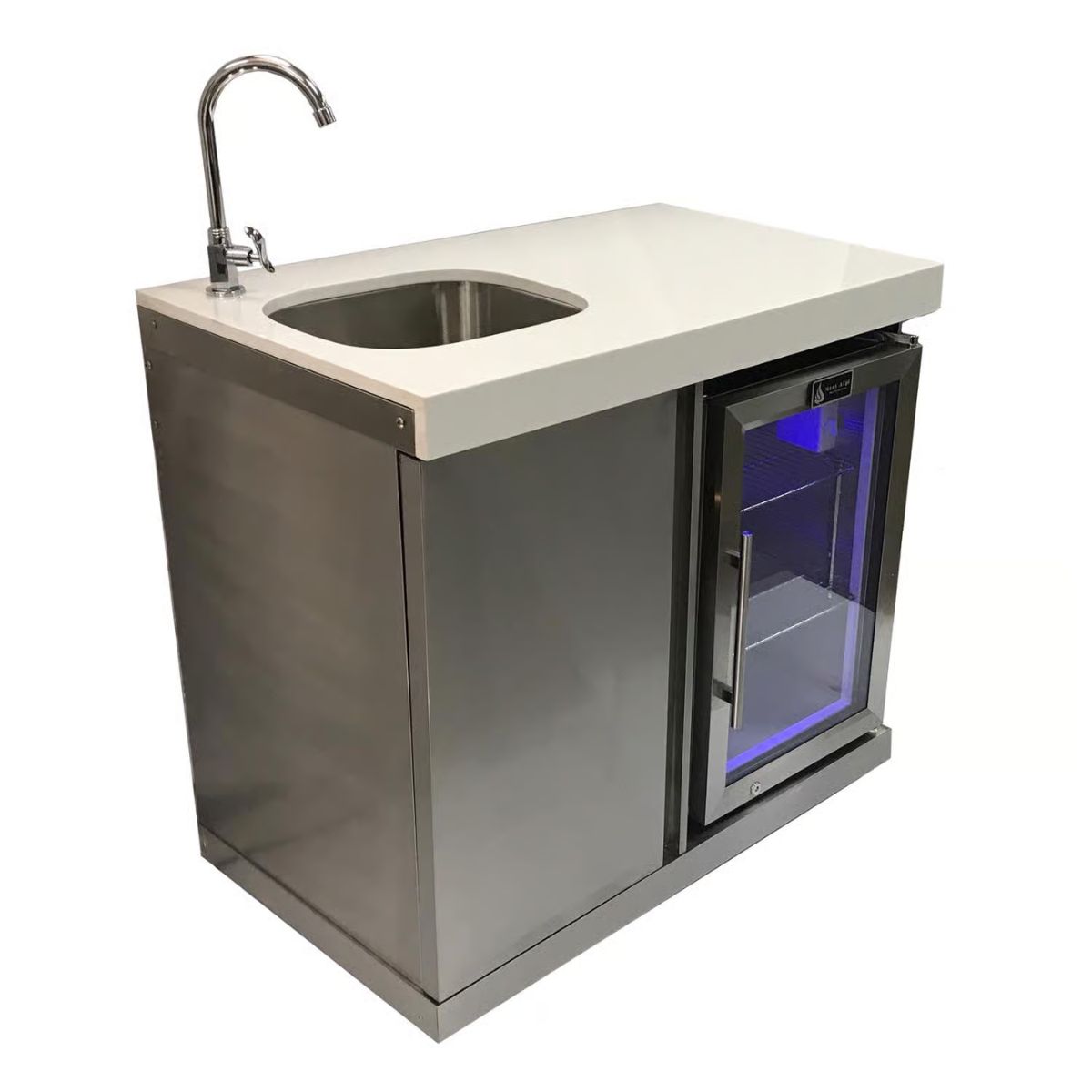 Mont Alpi Outdoor Sink & Fridge Stainless Steel 35 in. H x 25 in. W x 38 in. L
