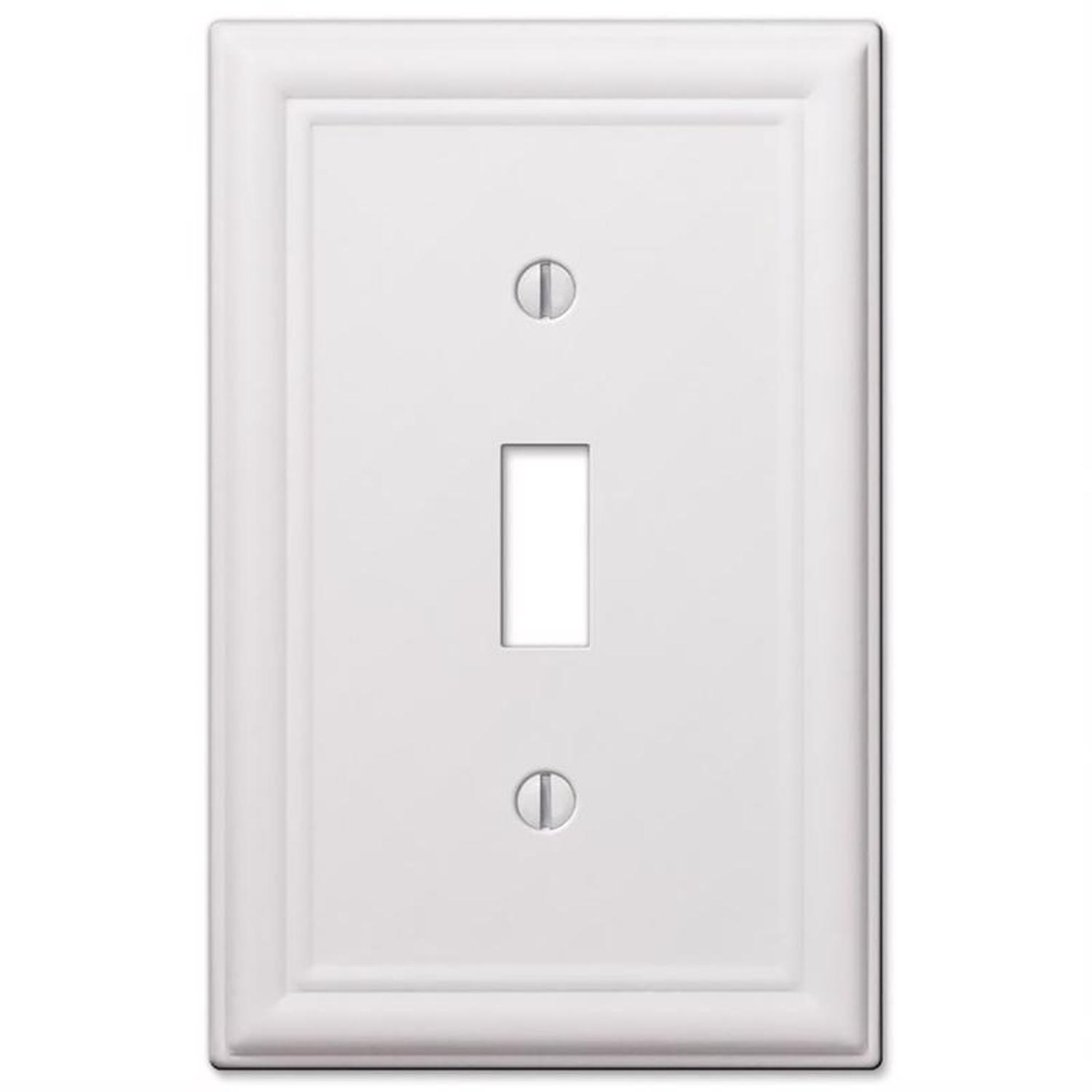 Amerelle Chelsea White 1 gang Stamped Steel Toggle Wall Plate 1 Pack