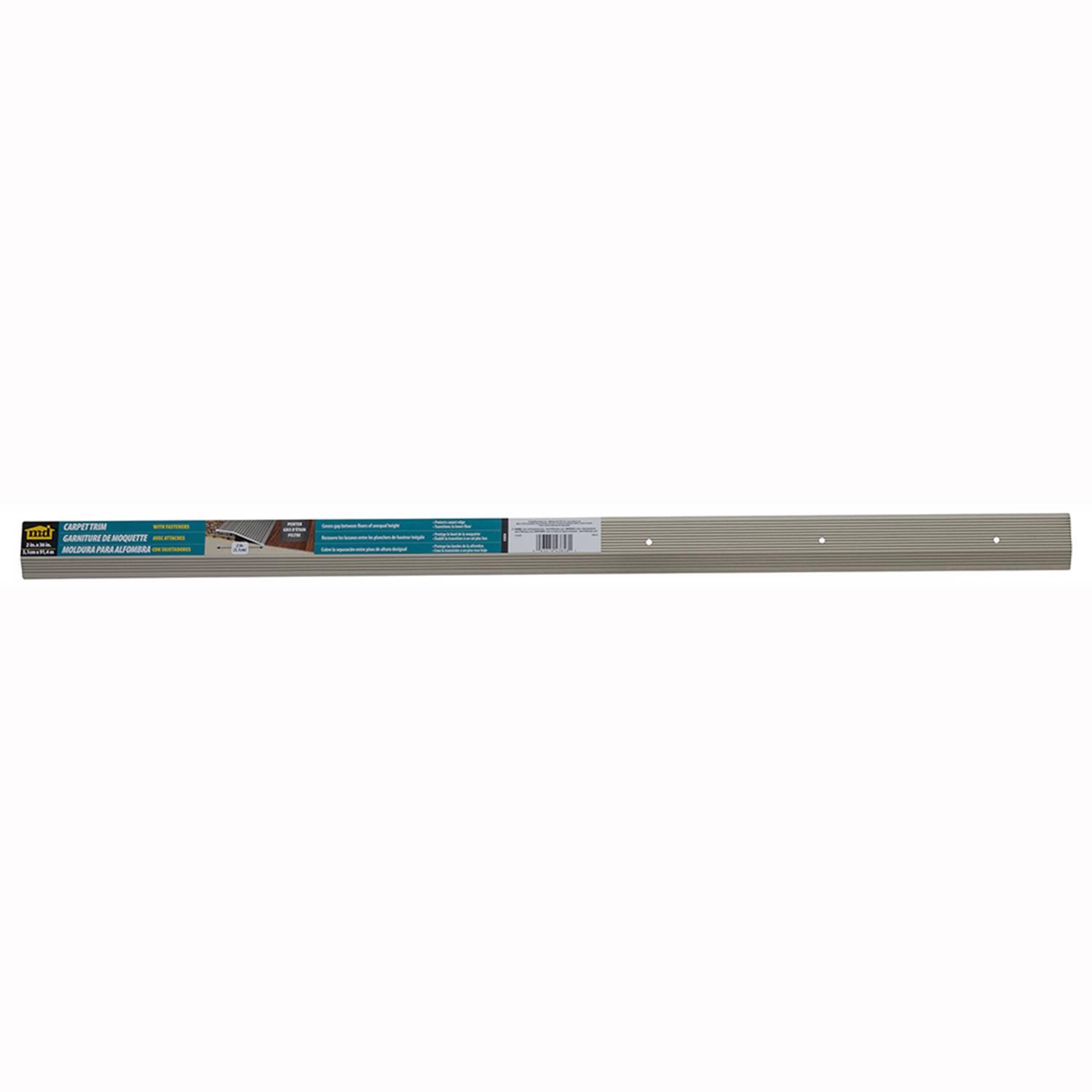 M-D Building Products 0.375 in. H X 2 in. W X 36 in. L Pewter Pewter Aluminum Carpet Trim