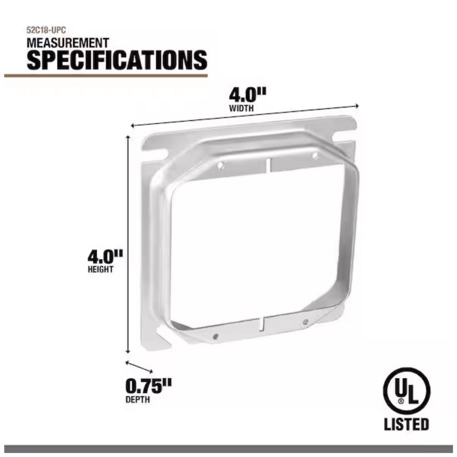 Southwire Square Steel 1 gang 4 in. H X 4 in. W Box Cover