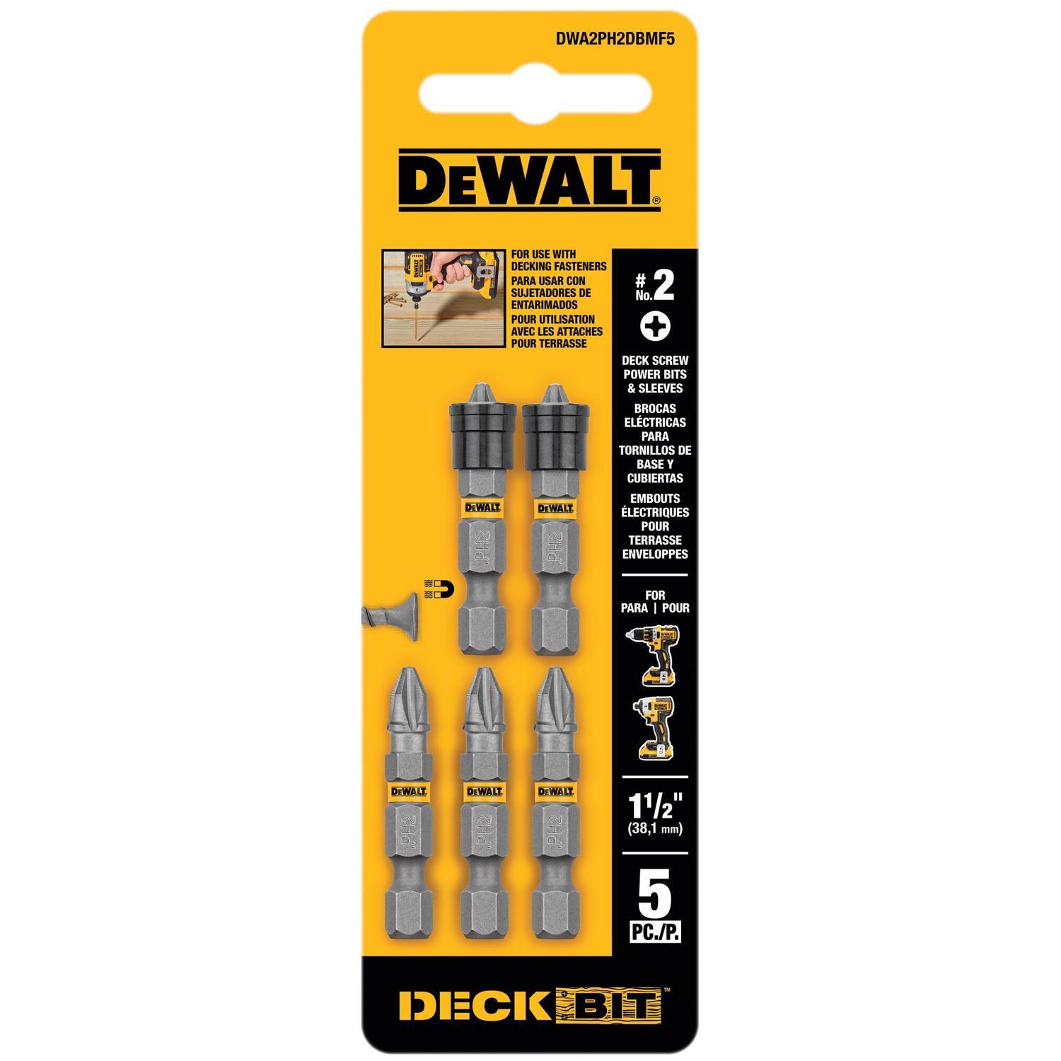 DEWALT Max Fit Phillips #2 X 1.5 in. L Screwdriver Bit Set Steel 5 pk