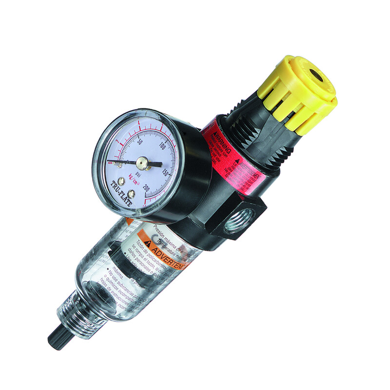 Tru-Flate Plastic Filter and Regulator with Gauge 1/4 in. NPT 250 psi 1 pc