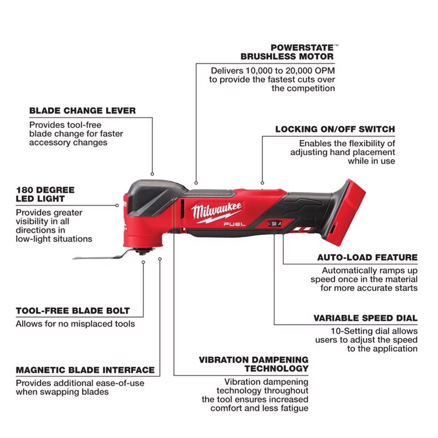 Milwaukee M18 FUEL Cordless Oscillating Multi-Tool Tool Only