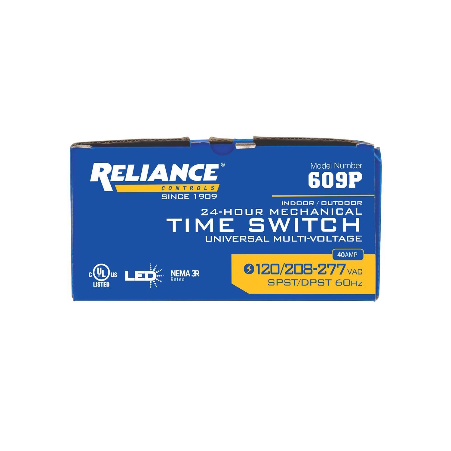 Reliance Controls Indoor and Outdoor 24 Hour Mechanical Timer 240 V Gray