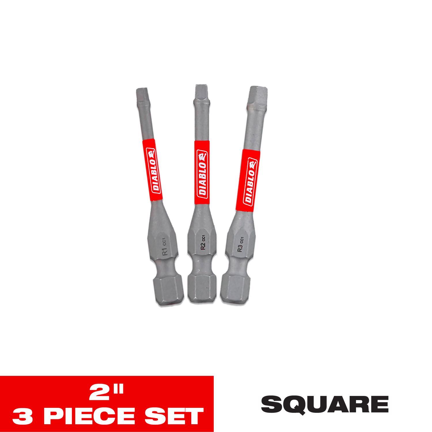 Diablo Square 2 in. L Drive Bit Set Black Oxide 3 pc