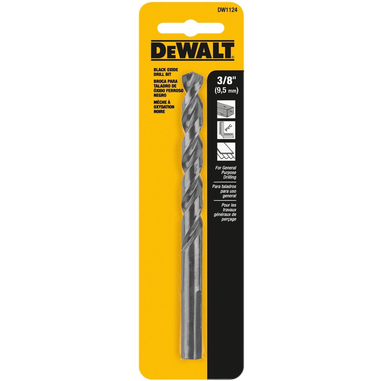 DEWALT Black & Gold 3/8 in. X 5 in. L High Speed Steel Split Point Drill Bit Round Shank 1 pc