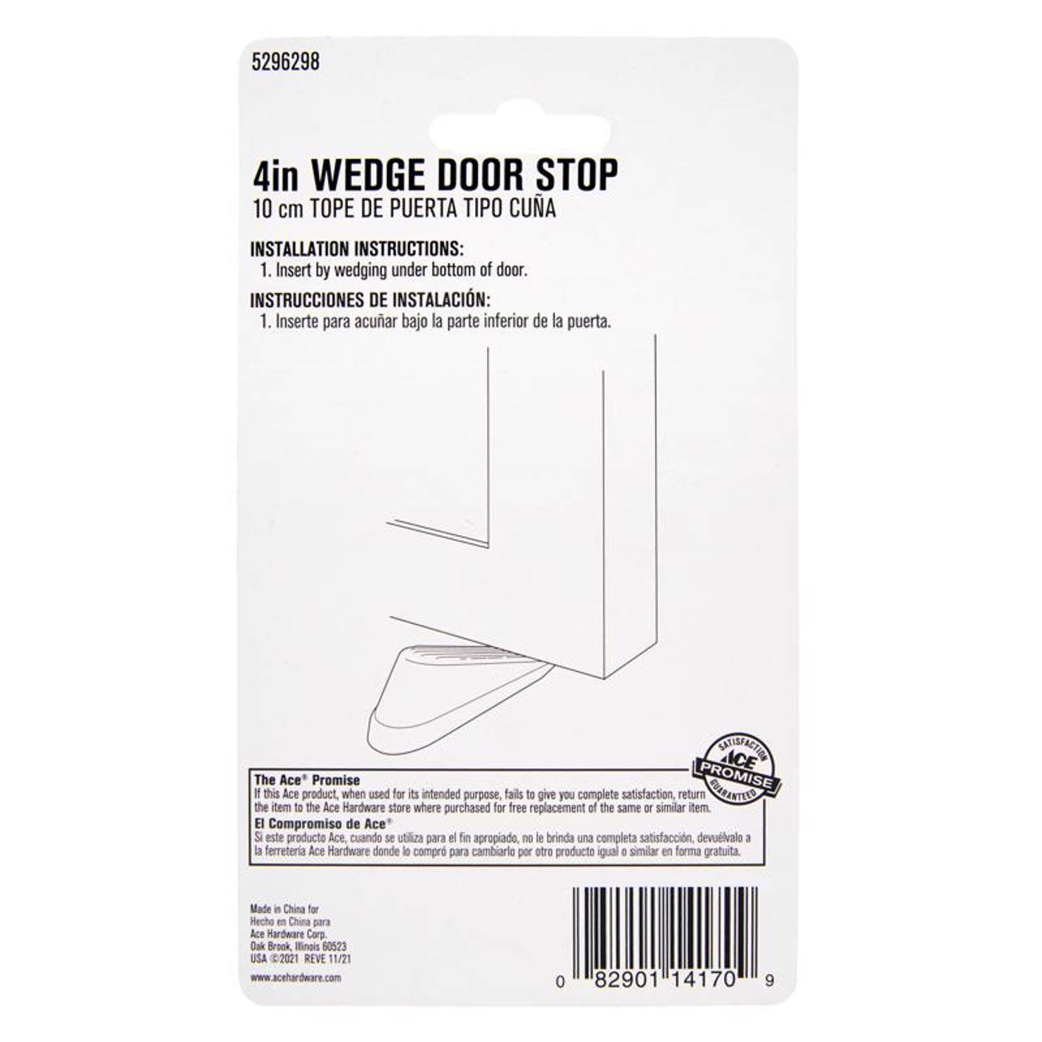 Ace 4 in. W Rubber Brown Wedge Door Stop Mounts to floor 0 in.