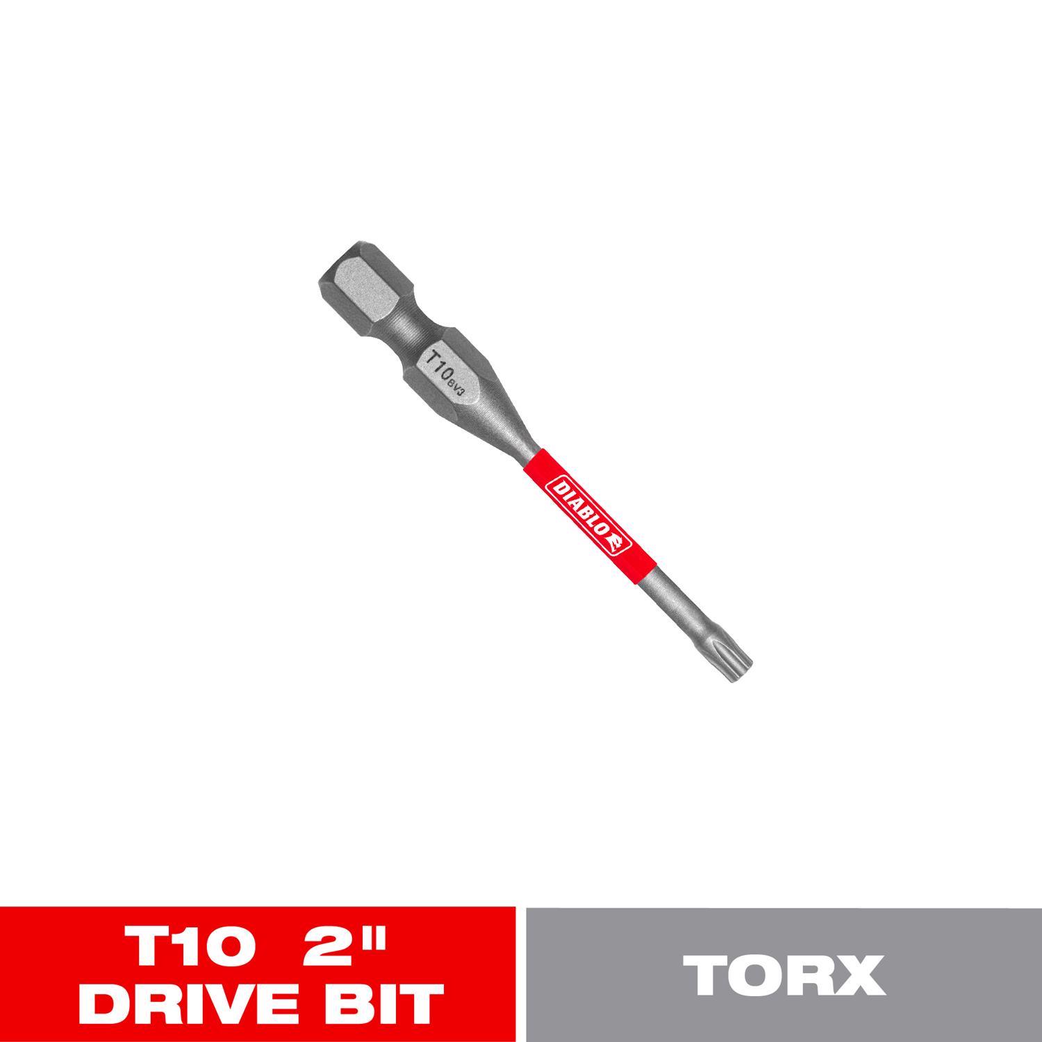 Diablo Torx #10 X 2 in. L Driver Bit Black Oxide 1 pc