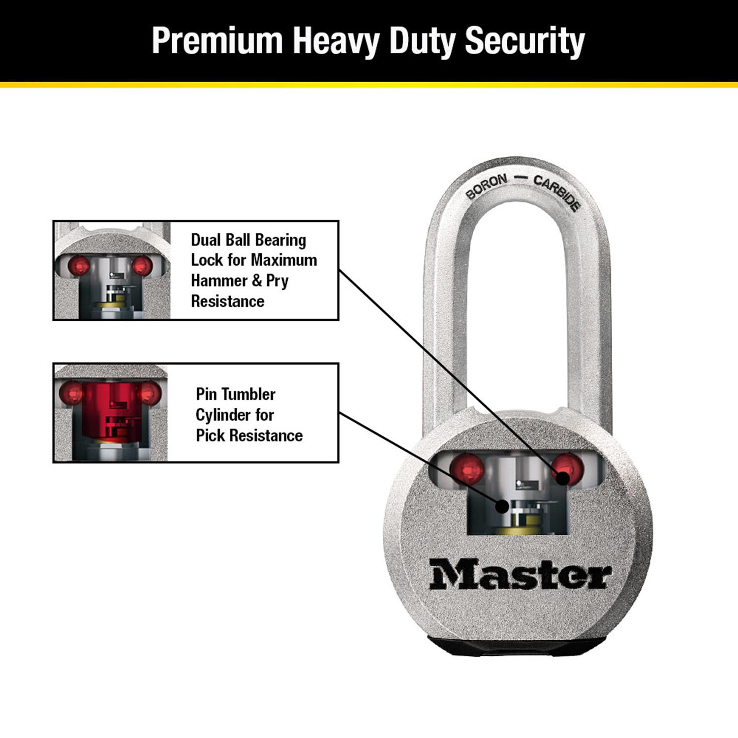 Master Lock 4-45/64 in. H X 1-19/64 in. W X 2-1/2 in. L Steel Ball Bearing Locking Weather-Resistant