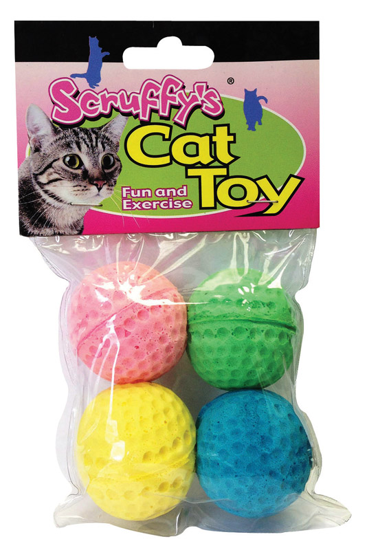 Scruffys Assorted Foam Sponge Balls Cat Toy Large 4 pk Stine Home Yard The Family You Can Build Around