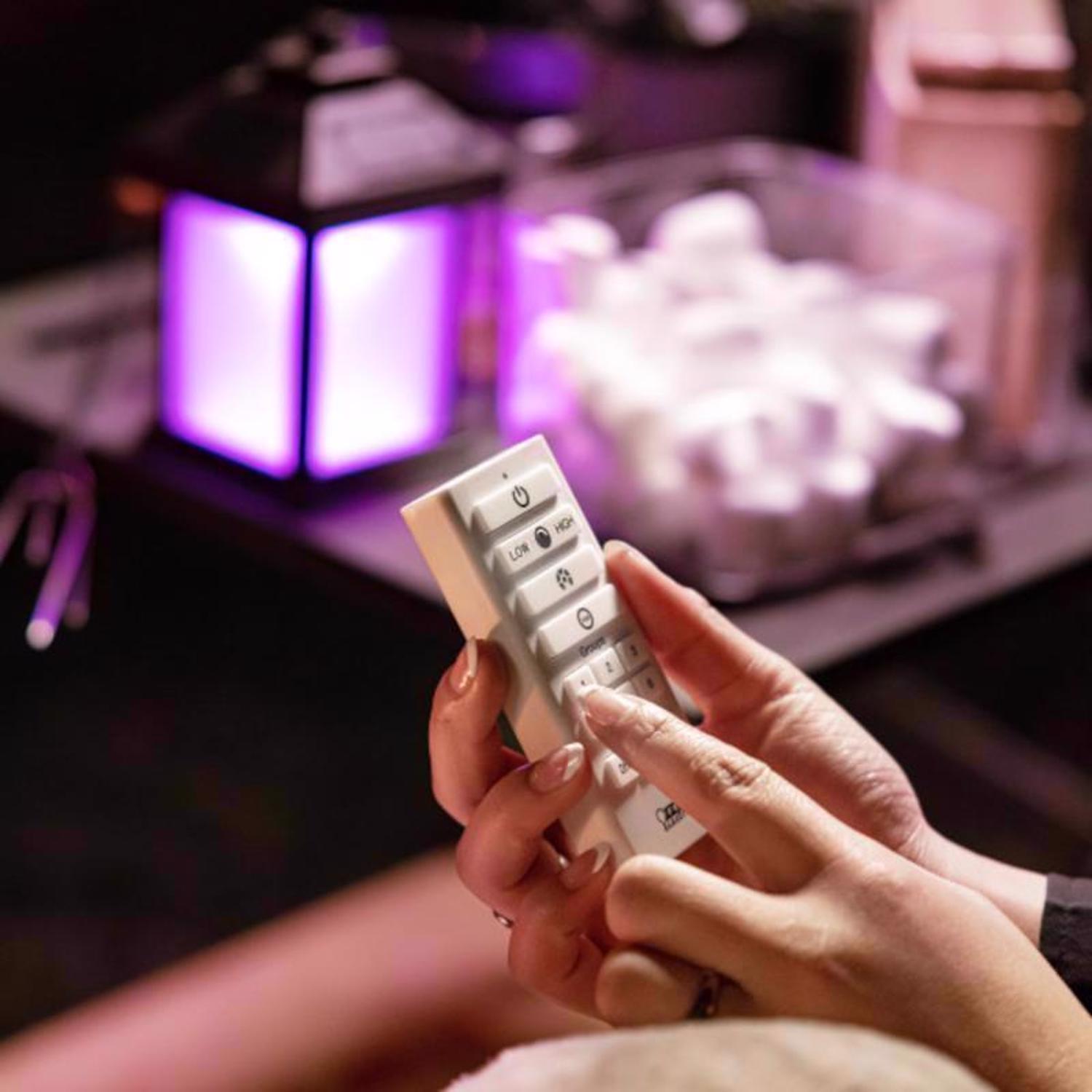 Feit OneSync 4 in. Solar Power Metal Square Bronze Hanging Pathway Light