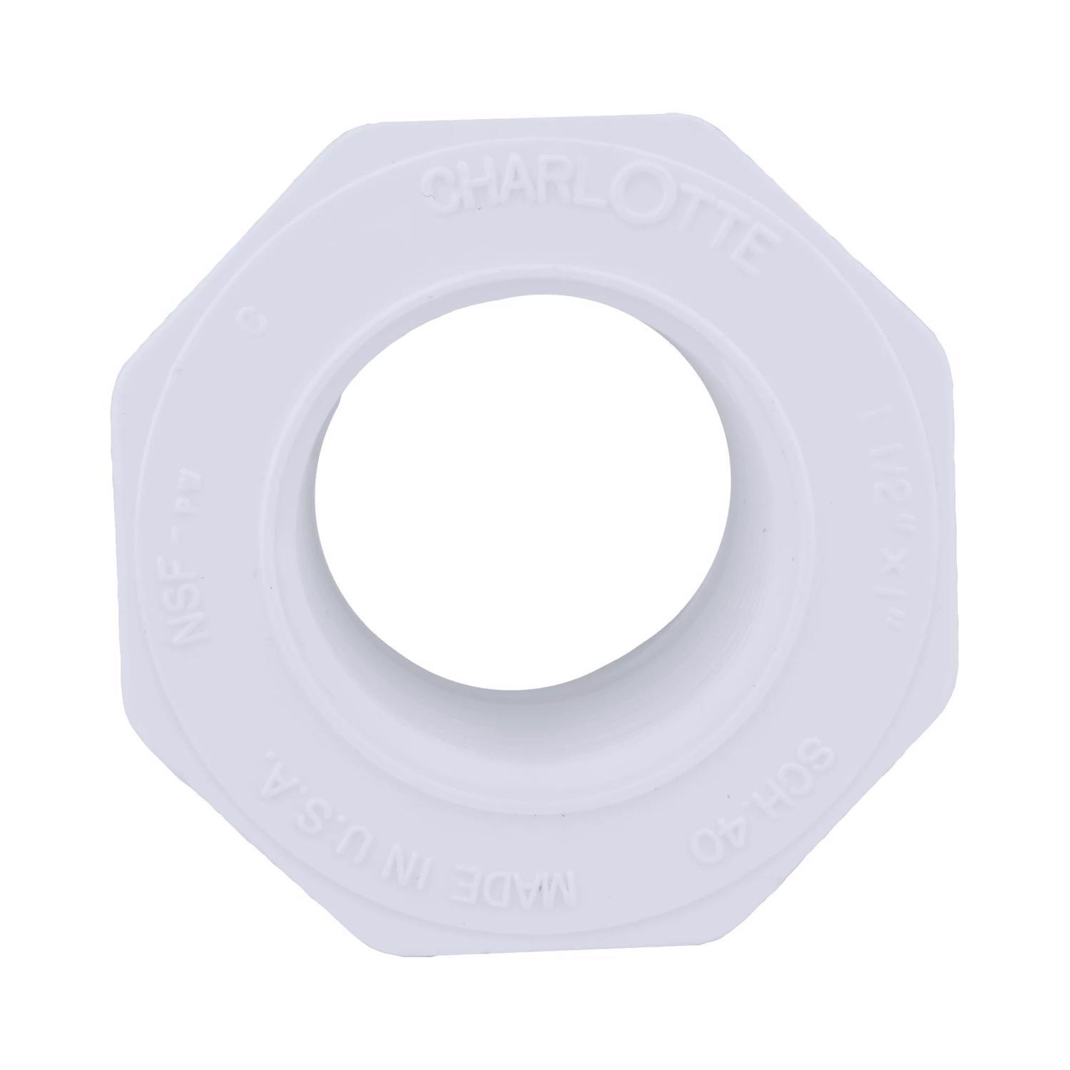 Charlotte Pipe Schedule 40 1-1/2 in. Spigot X 1 in. D FPT PVC Reducing Bushing 1 pk