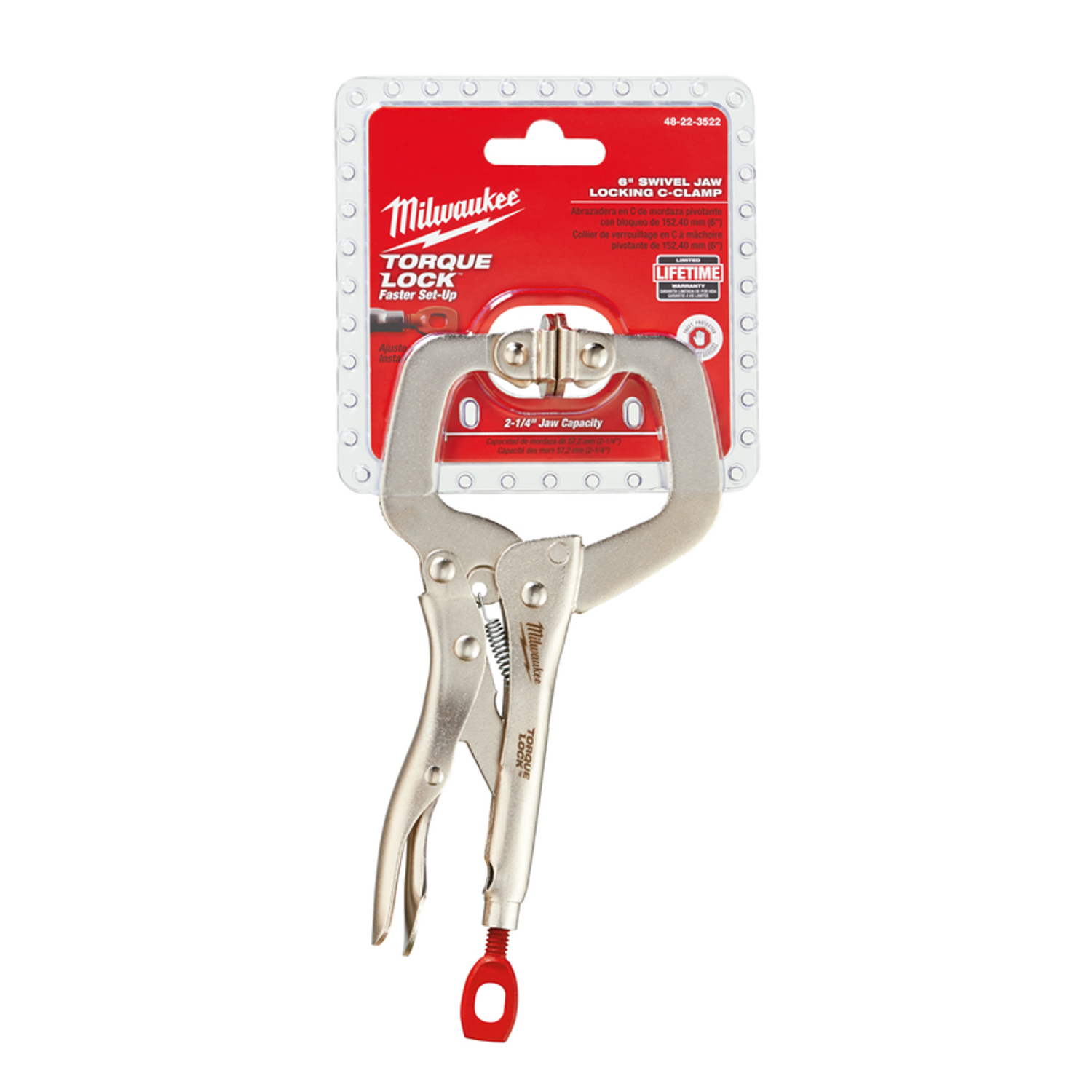 Milwaukee Torque Lock 3-1/2 in. X 4 in. D Locking C-Clamp with Swivel Pads 400 lb 1 pc