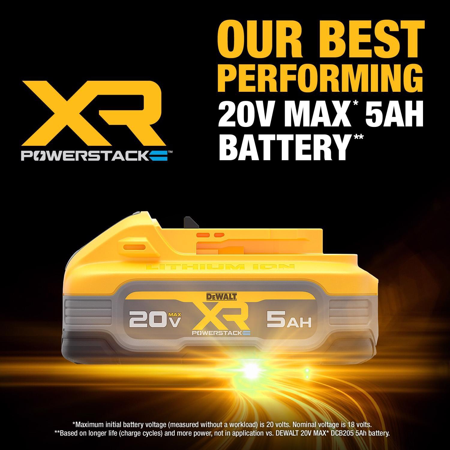 DeWalt 20V MAX POWERSTACK DCBP520 5 Ah Lithium-Ion Battery 1 pc