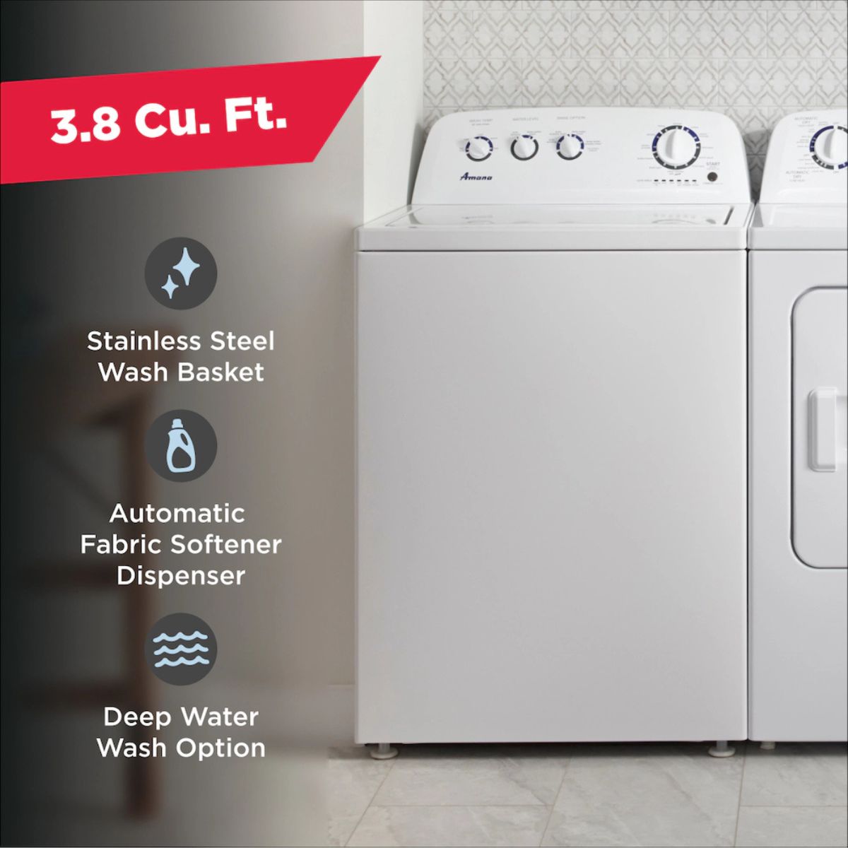 Amana 3.8 cu. ft. Top Load Washer with High-Efficiency Agitator