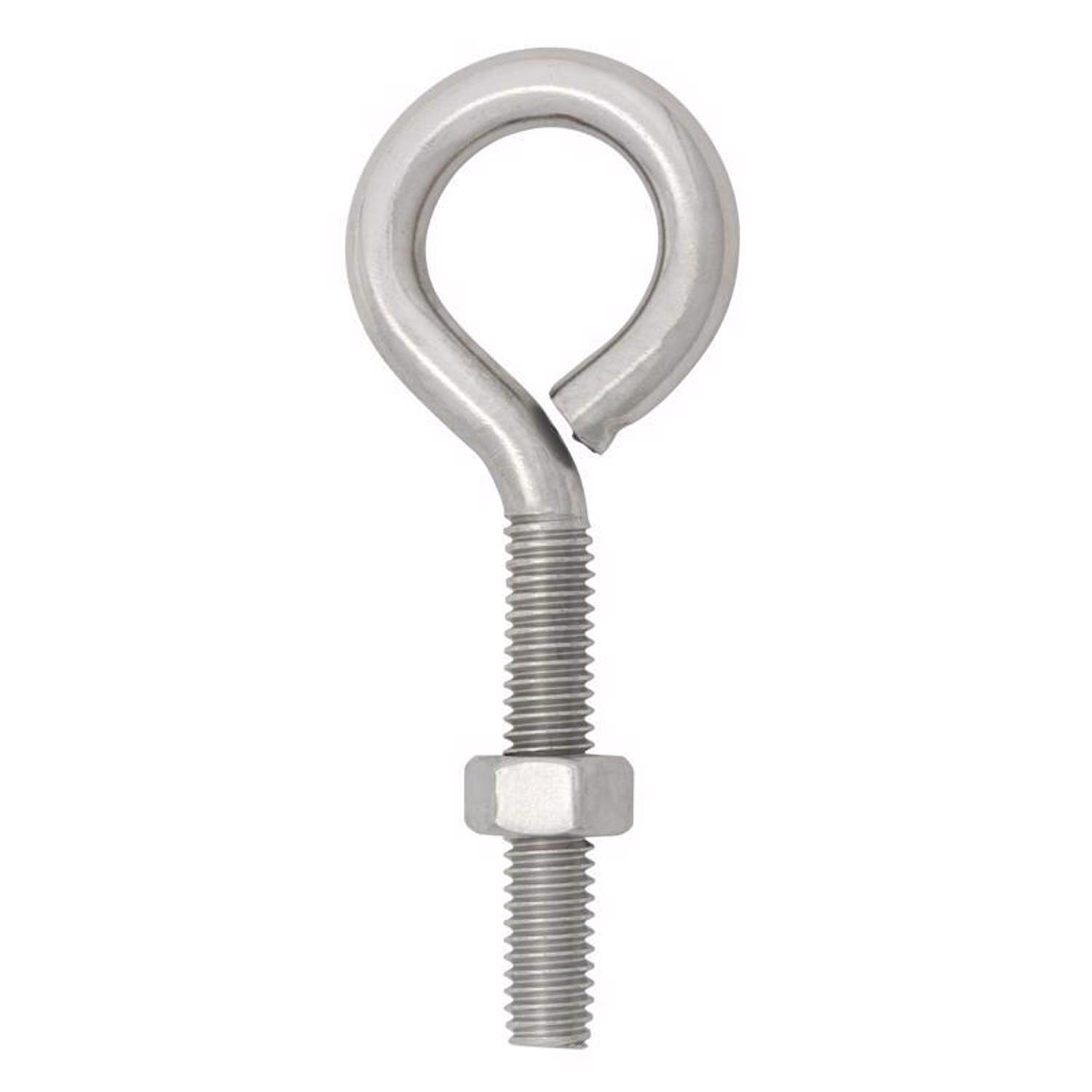 Hampton 5/16 in. X 3-1/4 in. L Stainless Stainless Steel Eyebolt Nut Included