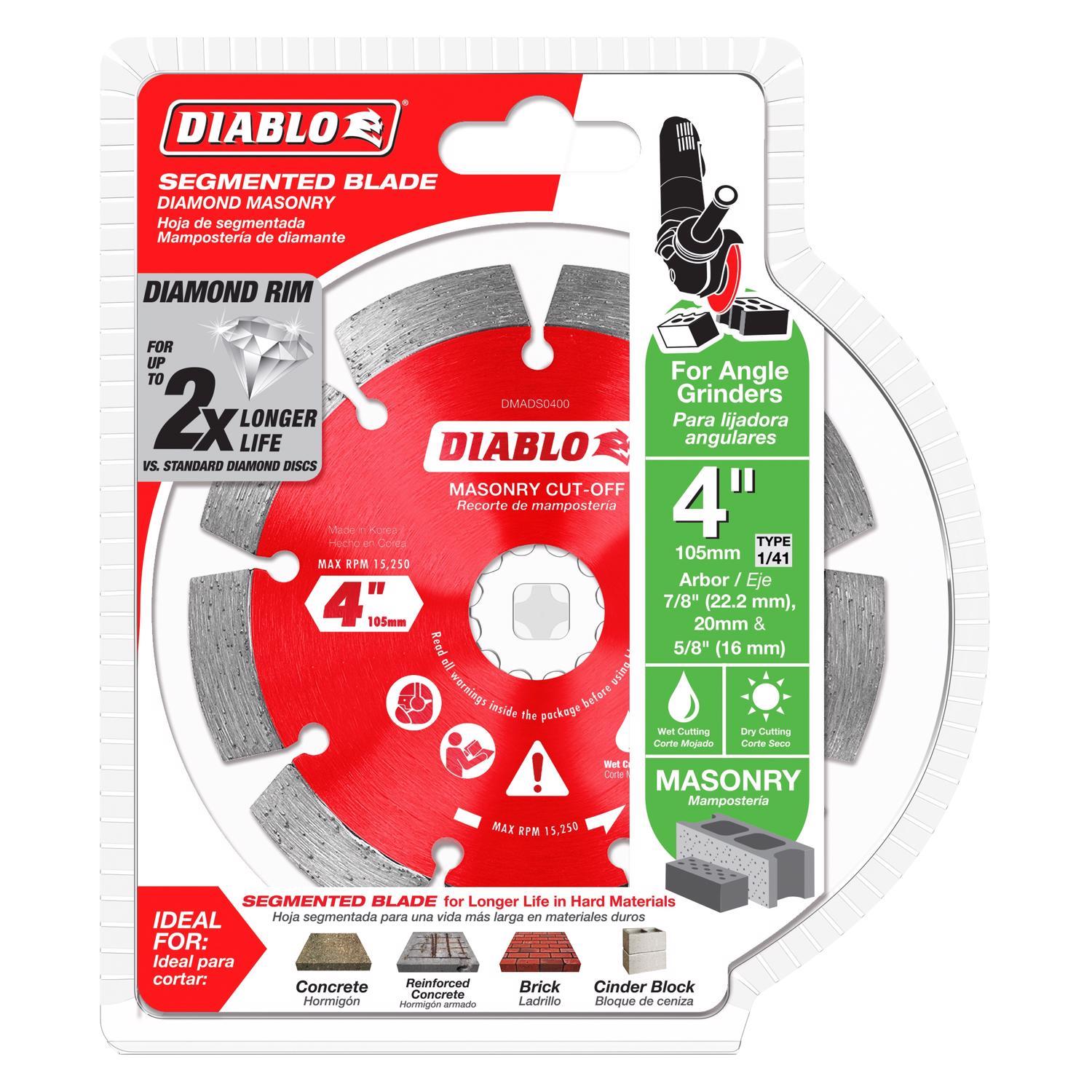 Diablo 4 in. D X 7/8 in. Diamond Masonry Cut-Off Disc 1 pk