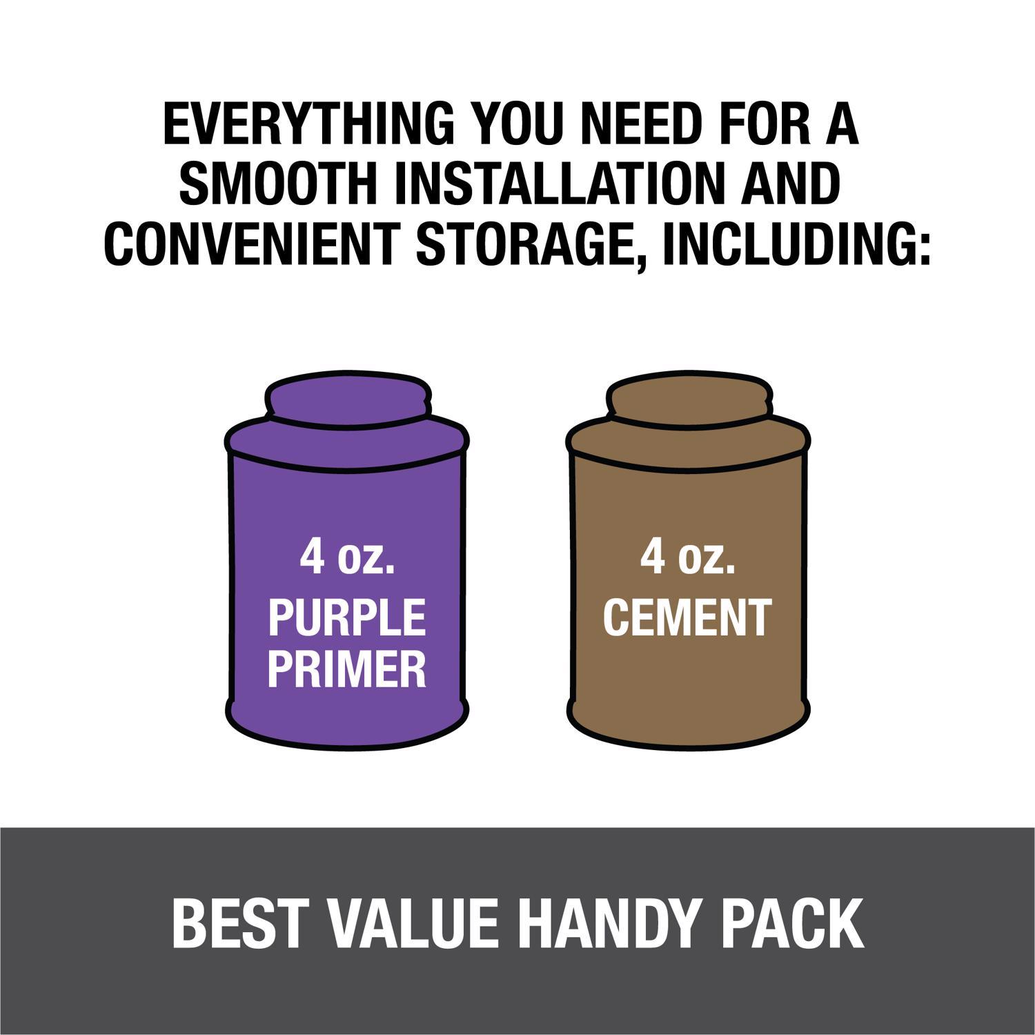 Oatey Handy Pack Clear/Purple Primer and Cement For PVC 4 oz