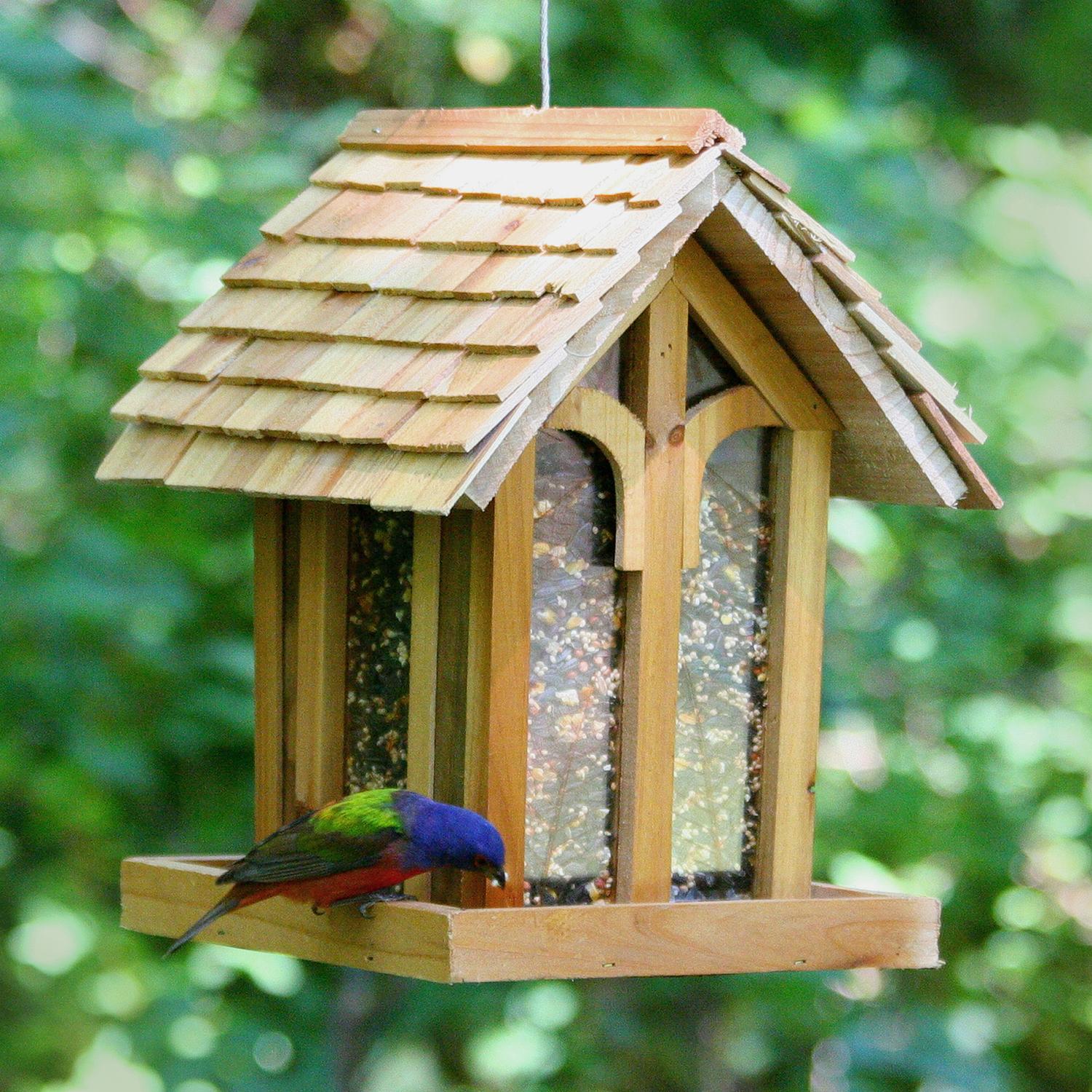 Perky-Pet Wild Bird 3.5 lb Wood Mountain Chapel Bird Feeder 1 ports
