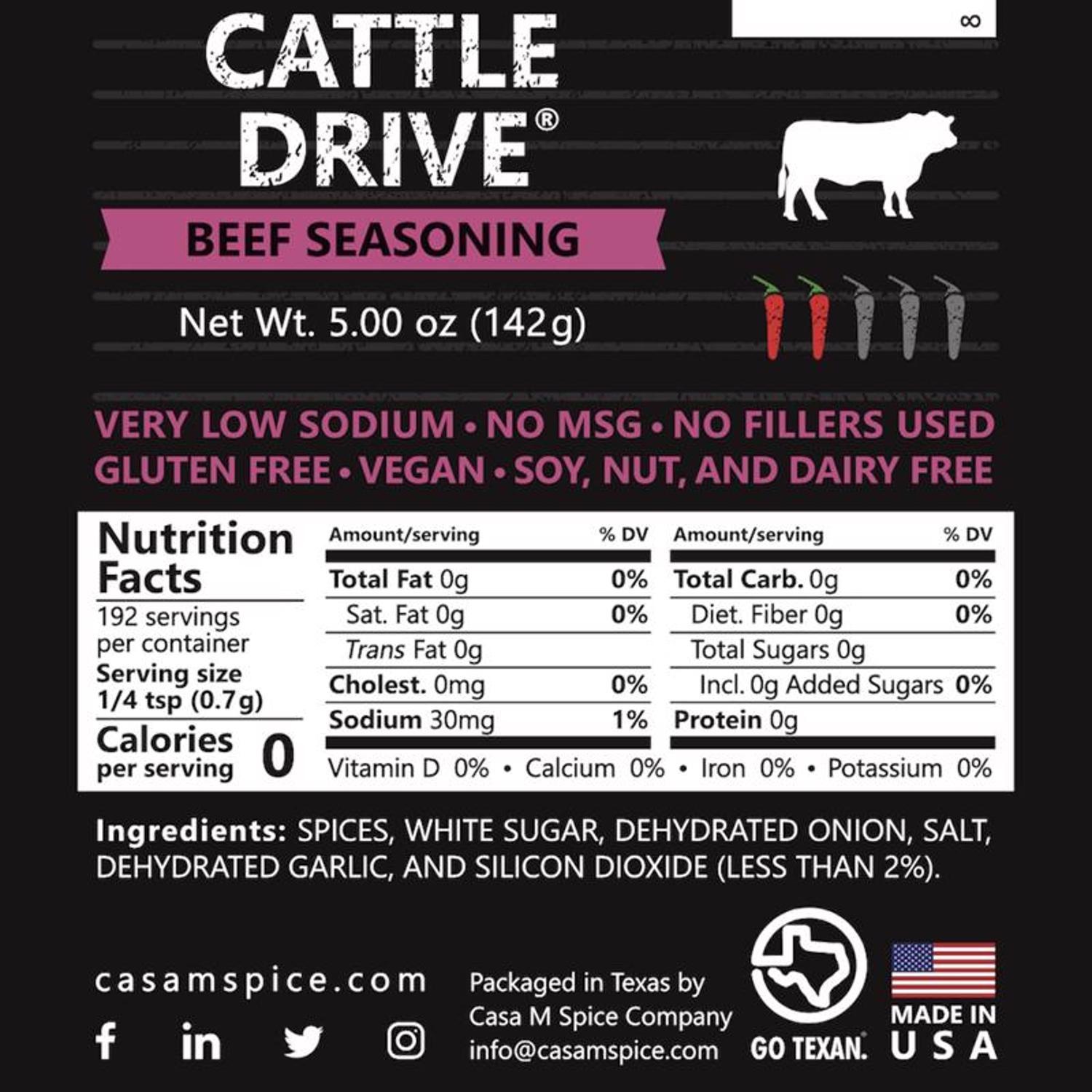 Casa M Spice Co Cattle Drive Beef Seasoning 5 oz