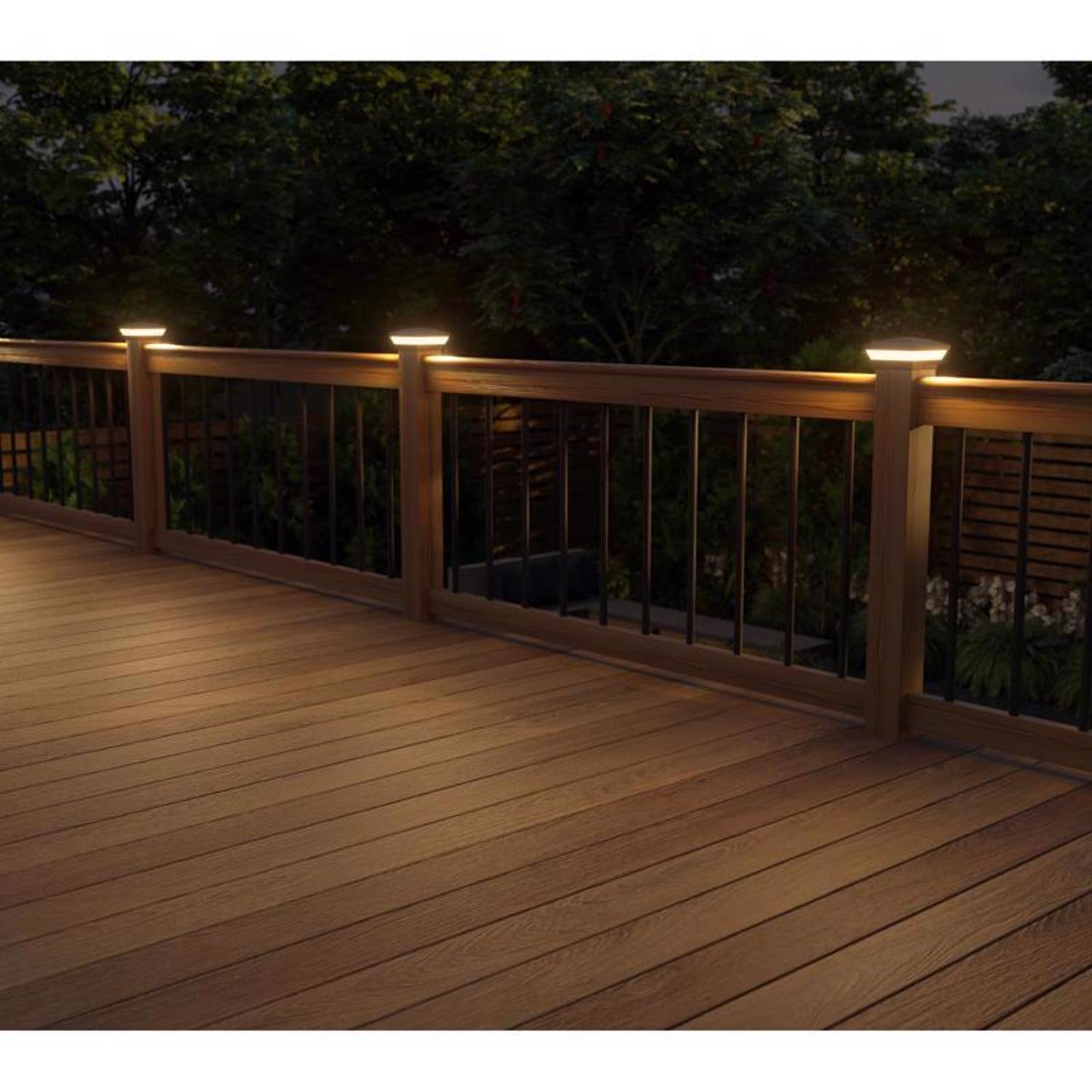 NEBO Black Solar Powered 2.22 W LED Post Light 2 pk